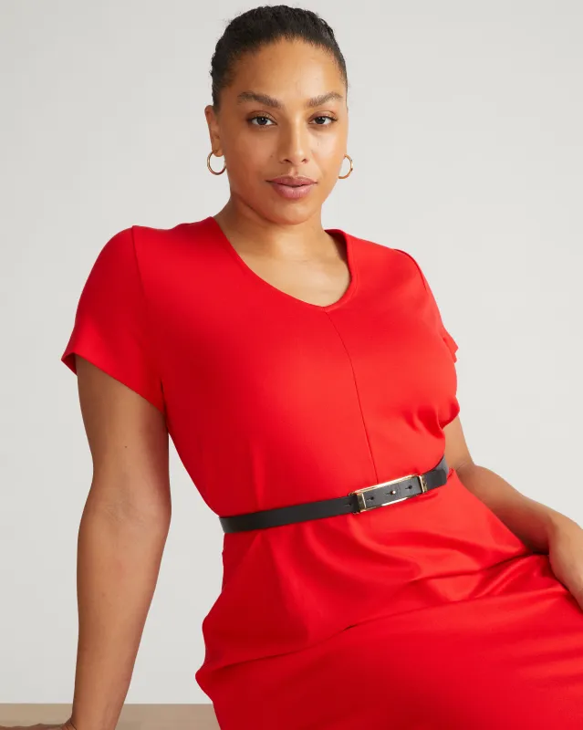 Executive V Neck Ponte Dress - Vermilion Red sold by Universal Standard