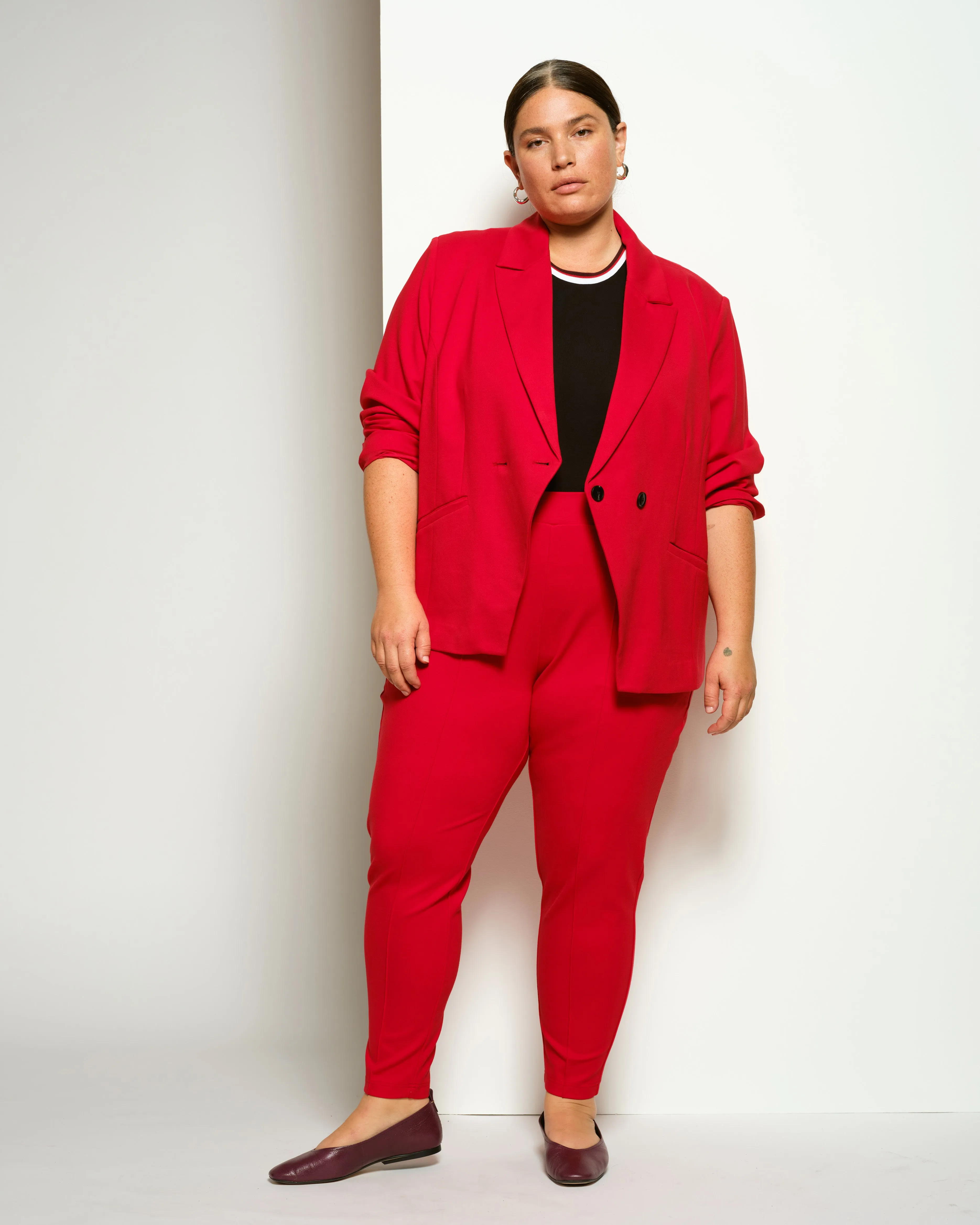 Minimalist Moro Pintuck Pocket Ponte Pants - Vermilion Red sold by Universal Standard product image thumbnail 5