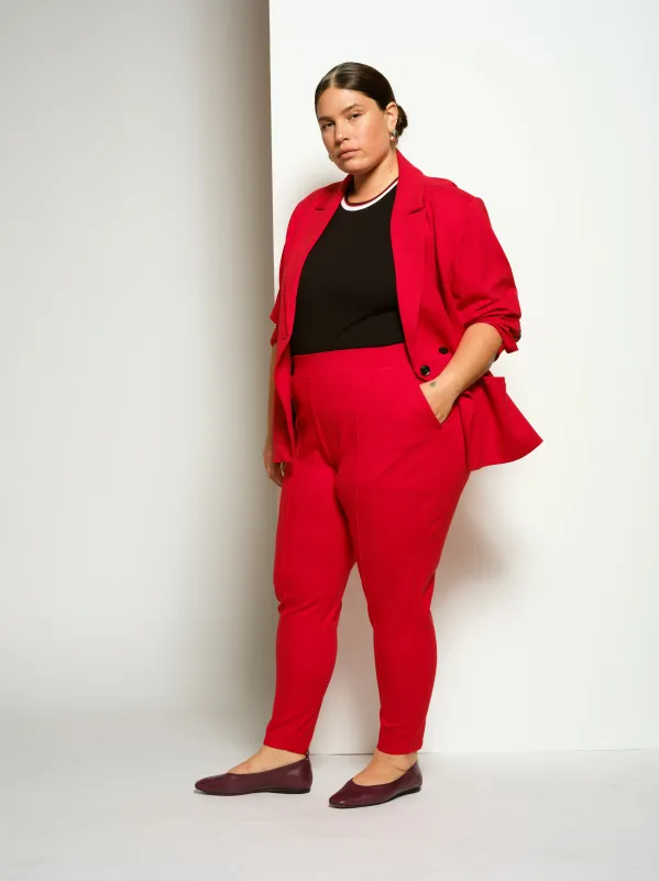 Minimalist Moro Pintuck Pocket Ponte Pants - Vermilion Red sold by Universal Standard