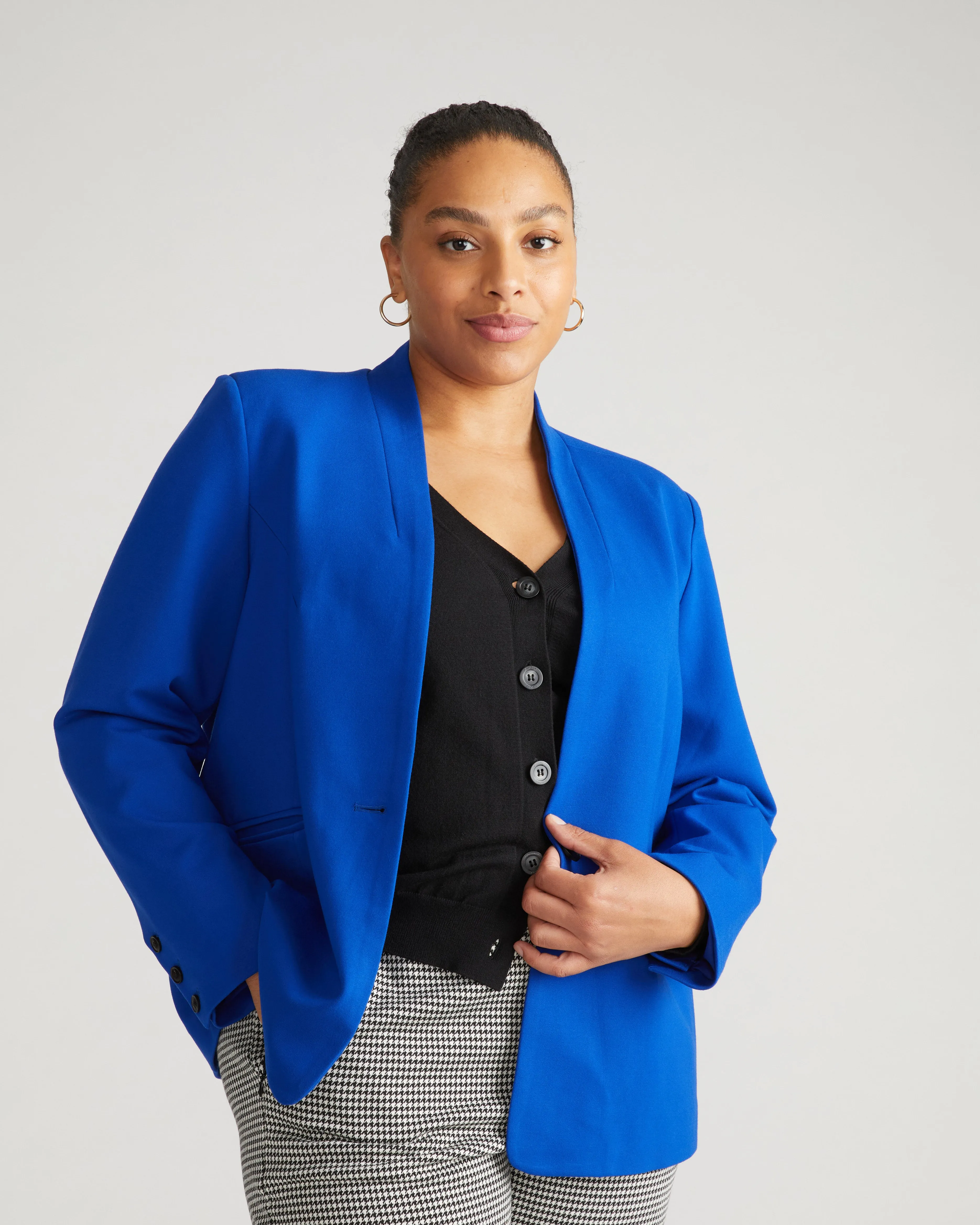 Lennox Collarless Ponte Blazer - Tanzanite sold by Universal Standard product image thumbnail 2