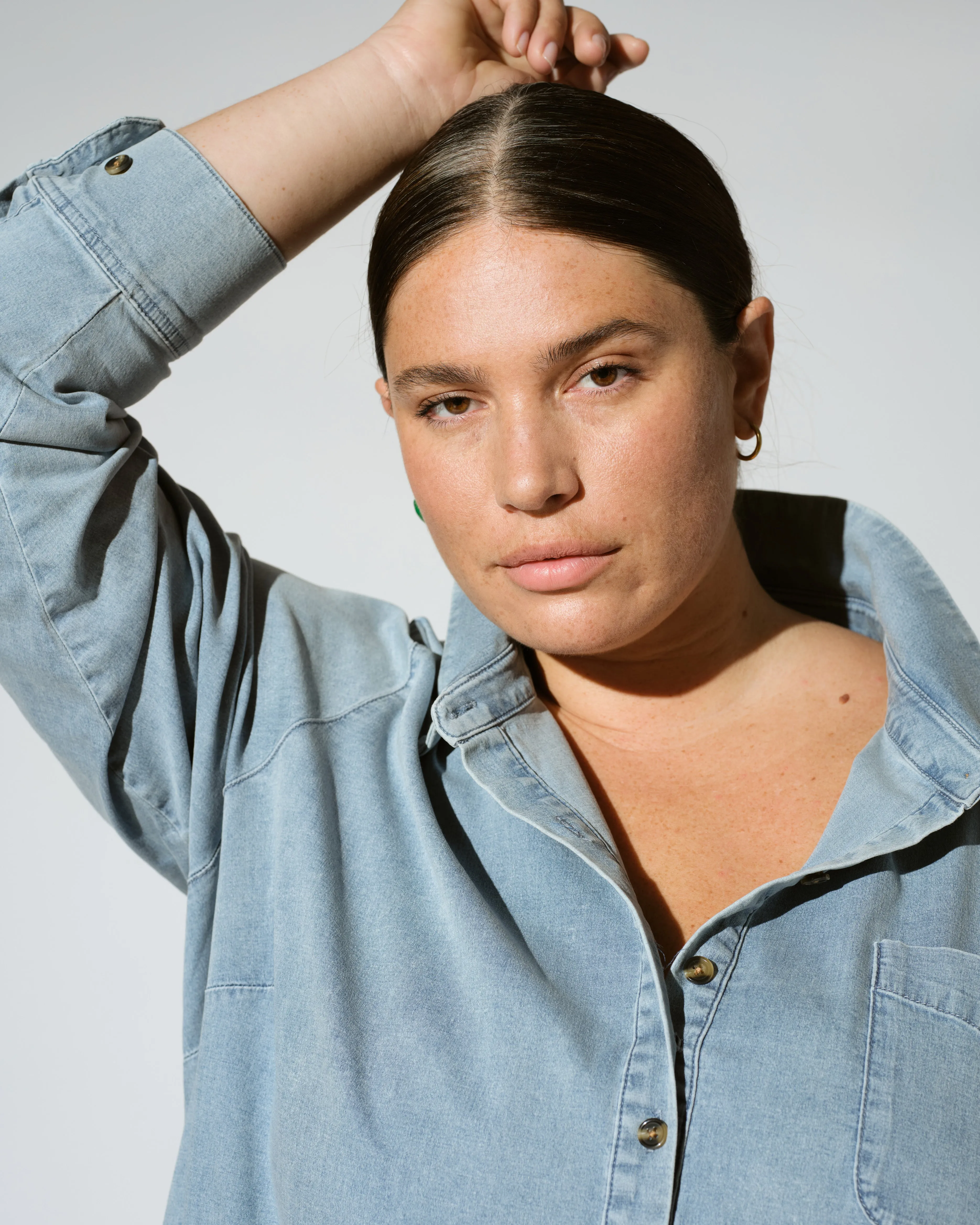 Stretch Cotton Chambray Rubicon Shirtdress - Heritage Blue sold by Universal Standard product image thumbnail 2