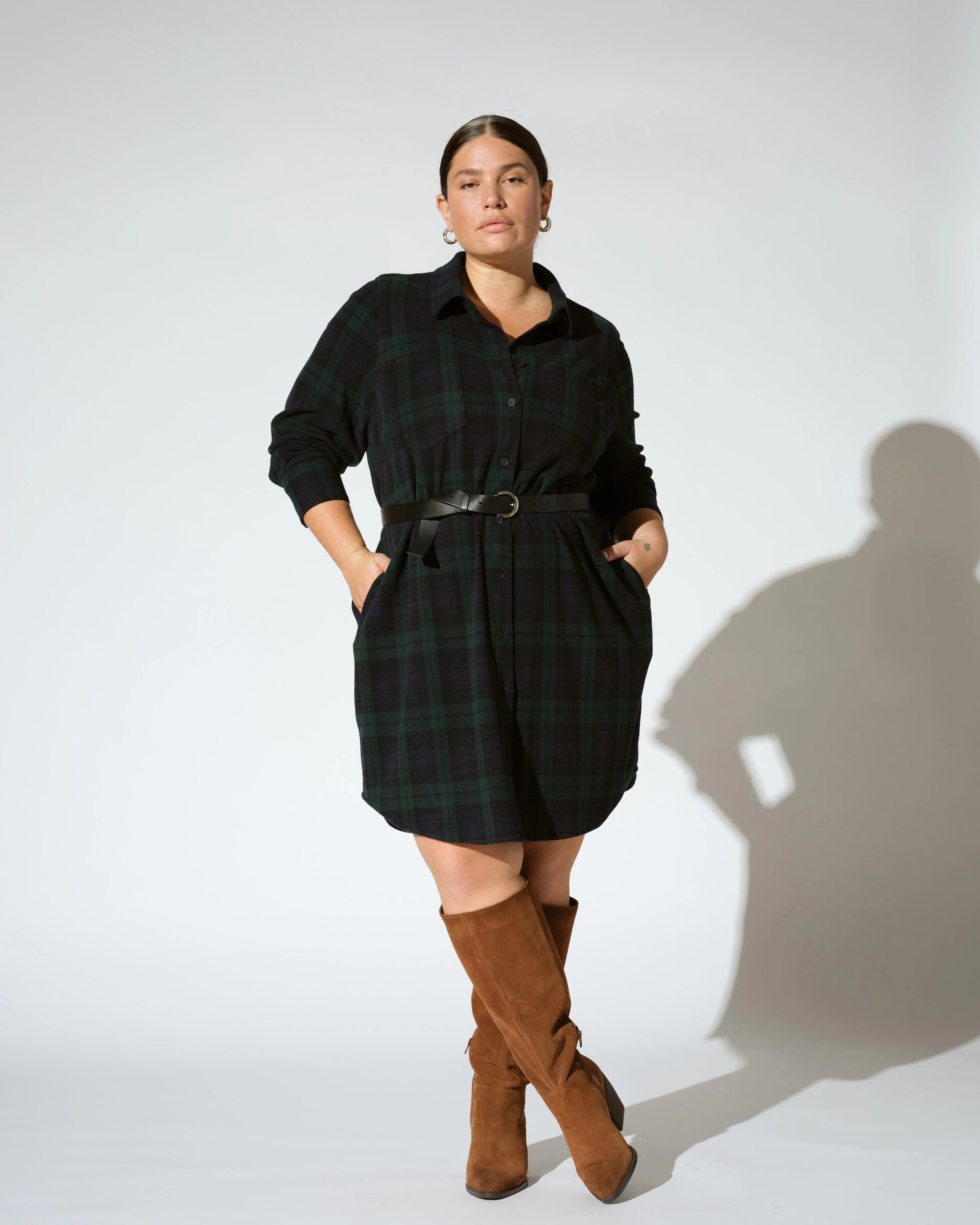 Maine Stretch Flannel Shirtdress - Yosemite Plaid sold by Universal Standard
