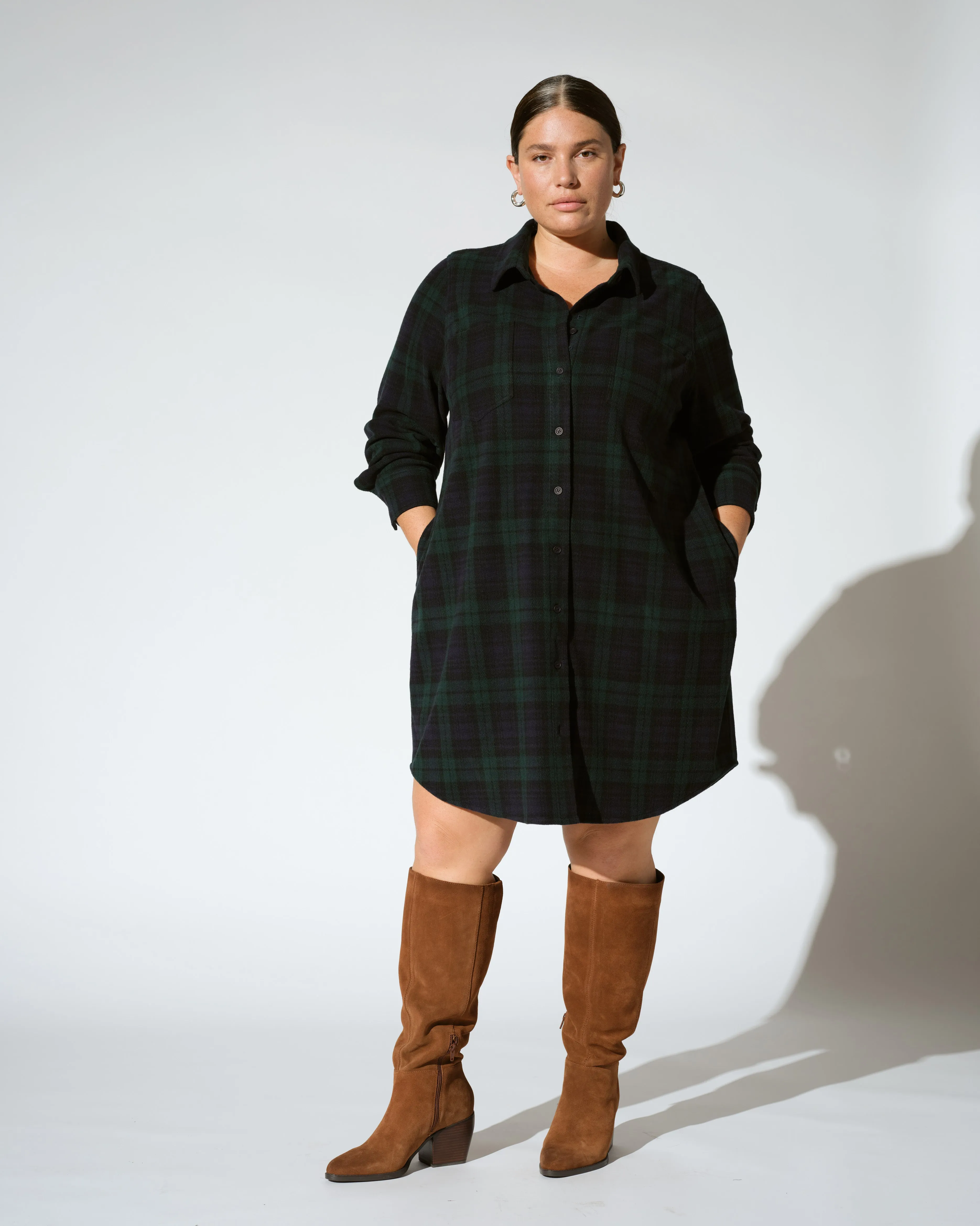 Maine Stretch Flannel Shirtdress - Yosemite Plaid sold by Universal Standard product image thumbnail 3
