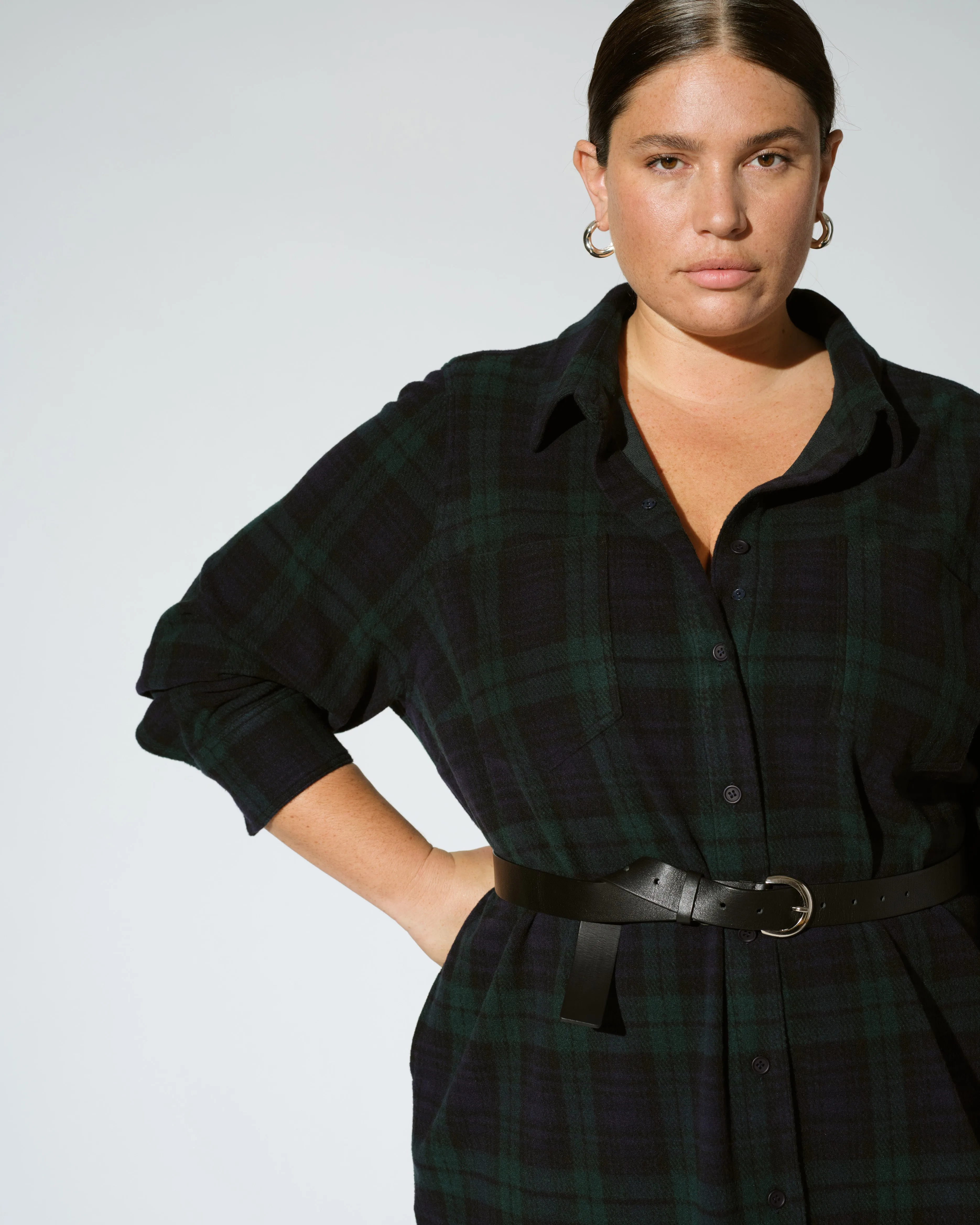 Maine Stretch Flannel Shirtdress - Yosemite Plaid sold by Universal Standard product image thumbnail 2