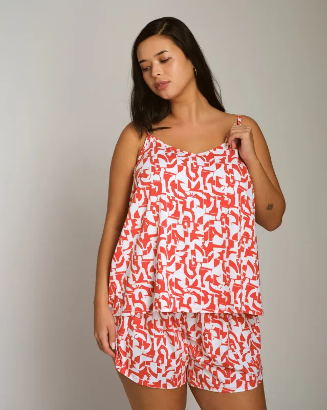 UltimateS Natalie Jersey Sleep Set - Shoreline Sunset Print sold by Universal Standard