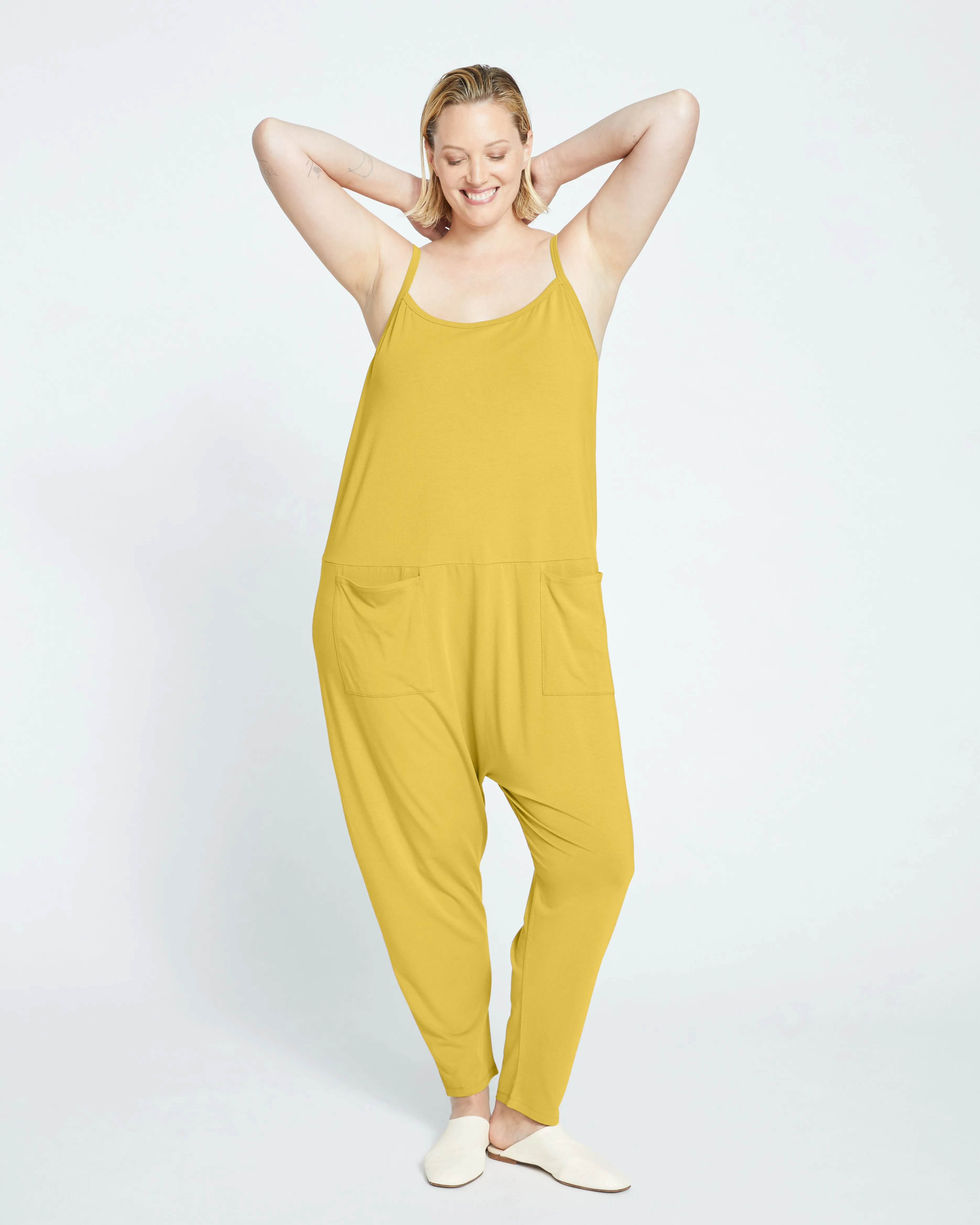 UltimateS Jackson Sleeveless Jumpsuit - Yellow sold by Universal Standard