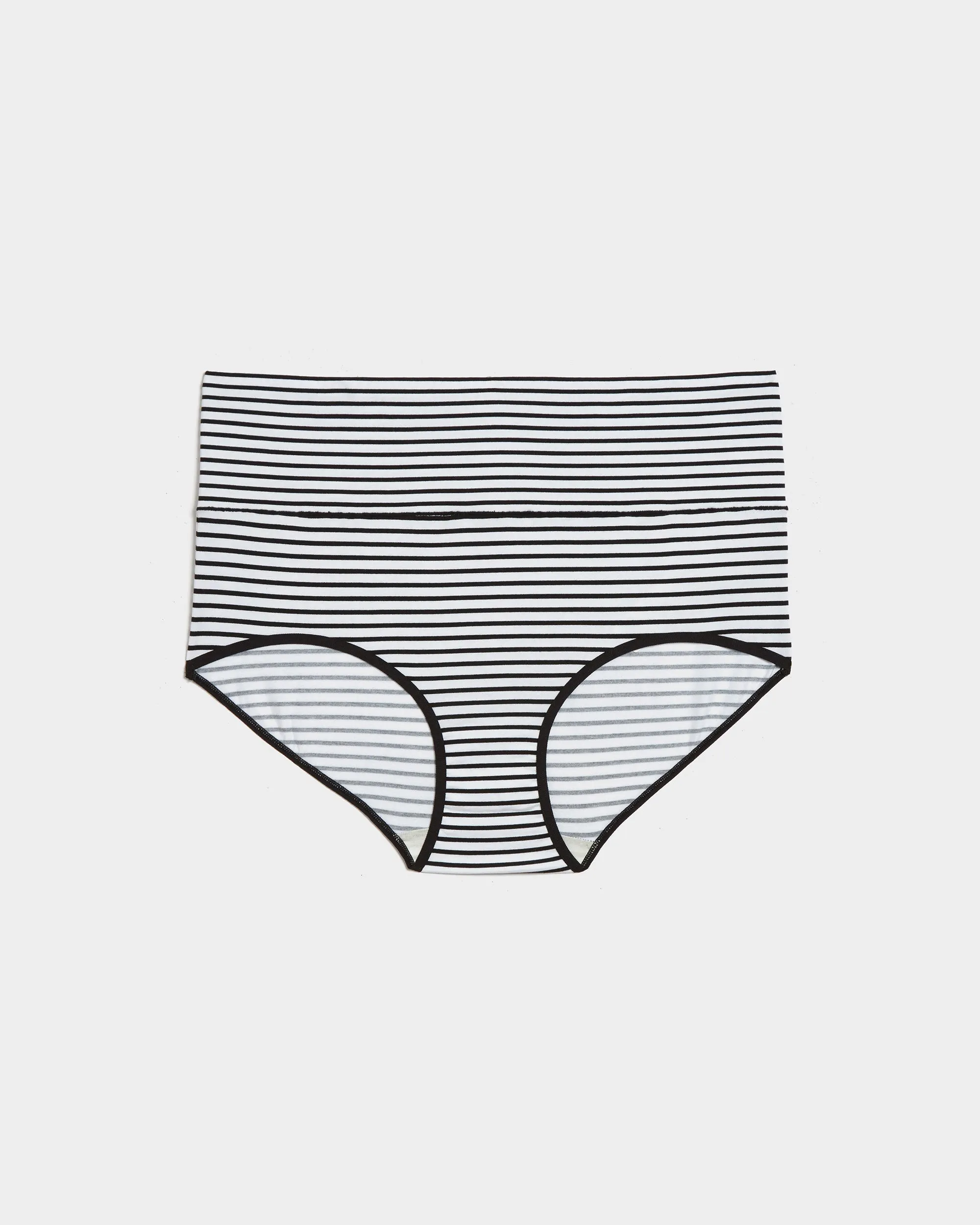 UltimateS Full Coverage High Rise Brief - Black/White Stripe sold by Universal Standard