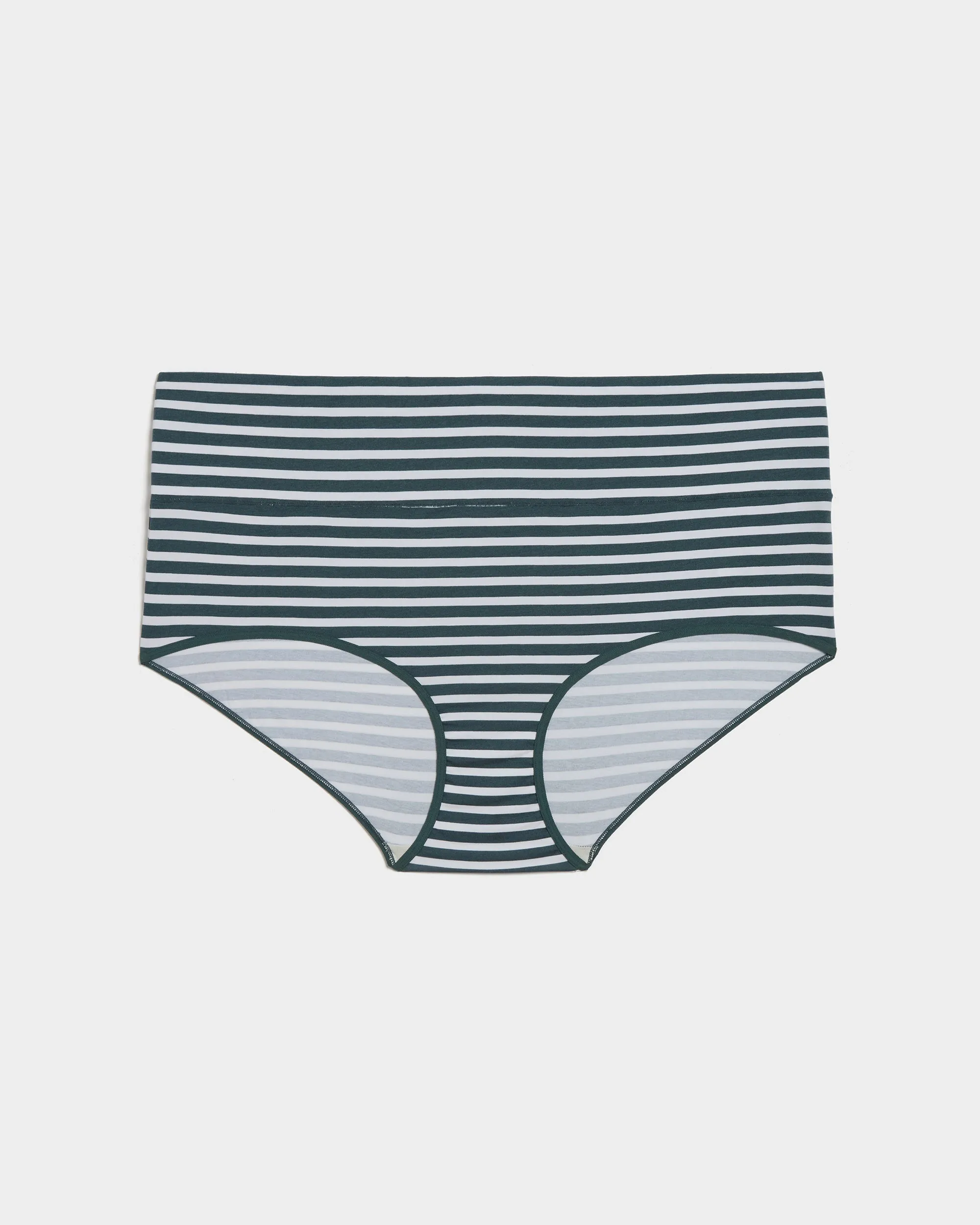 UltimateS Full Coverage High Rise Brief - Deep Sea/White Stripe sold by Universal Standard