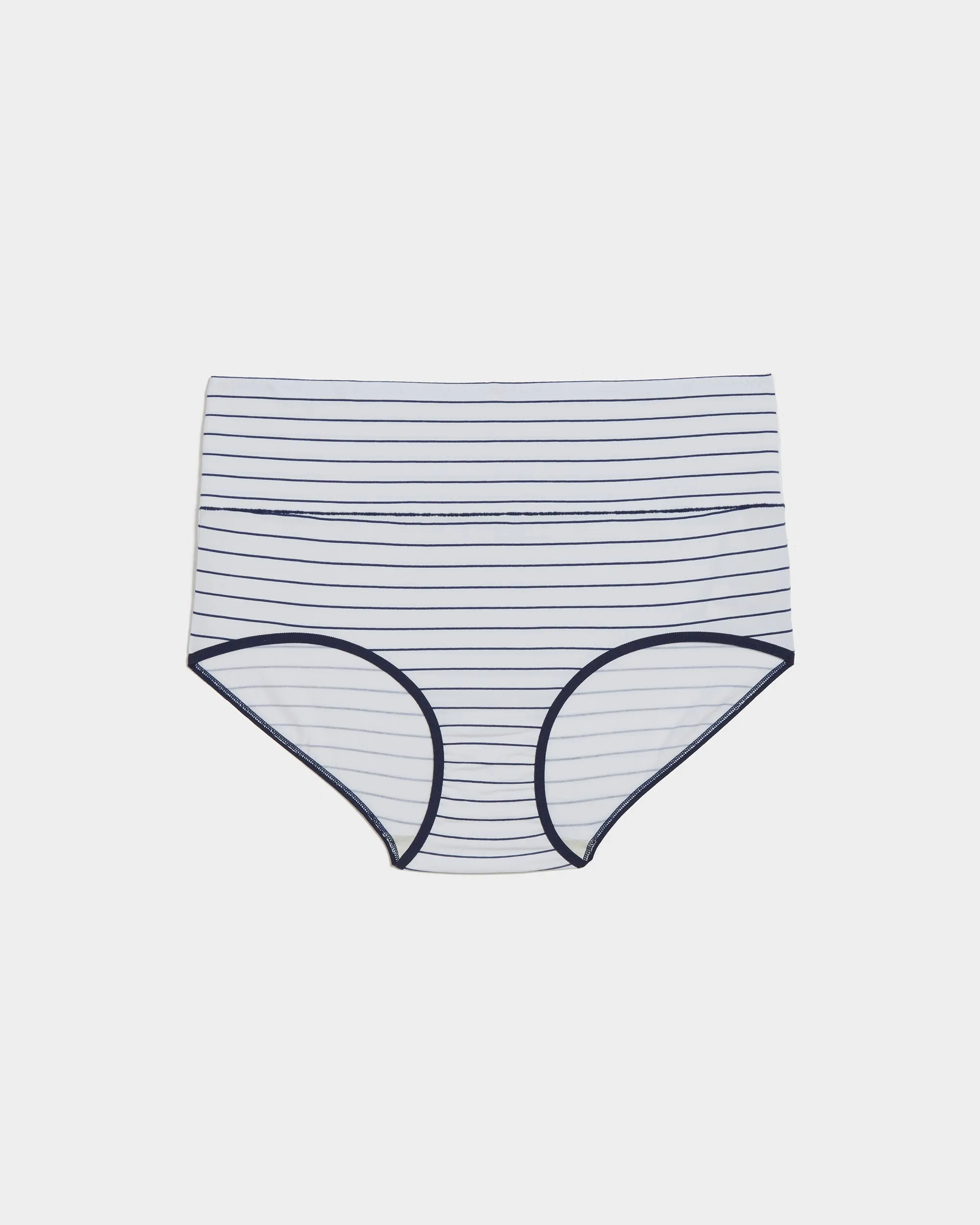 UltimateS Full Coverage High Rise Brief - White/Cenote Stripe sold by Universal Standard