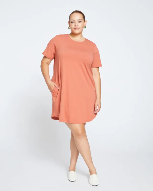 Halie T-Shirt Dress - Earthen Red sold by Universal Standard