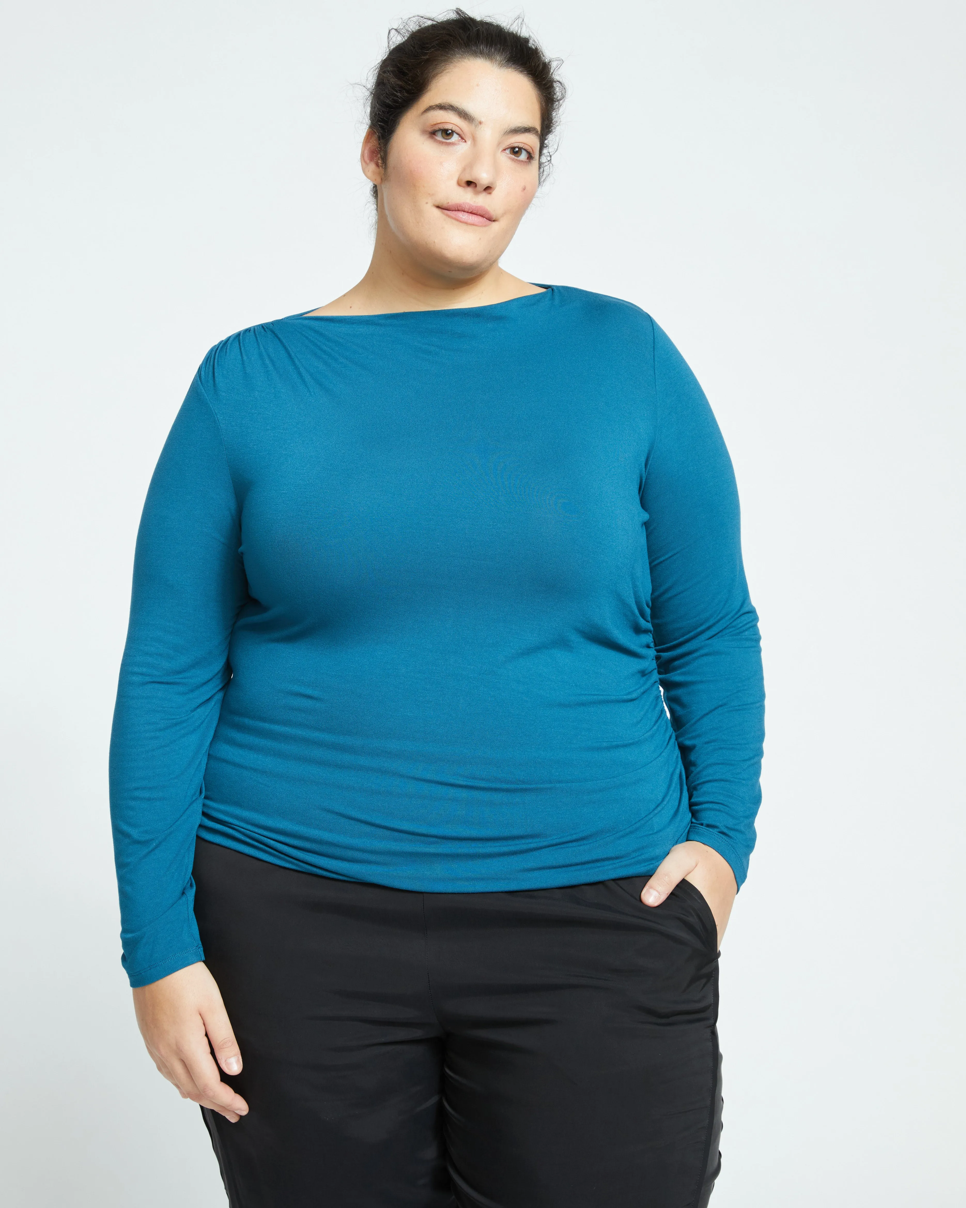 Louise Long Sleeve Liquid Jersey Top - Midnight Rain sold by Universal Standard product image thumbnail 3