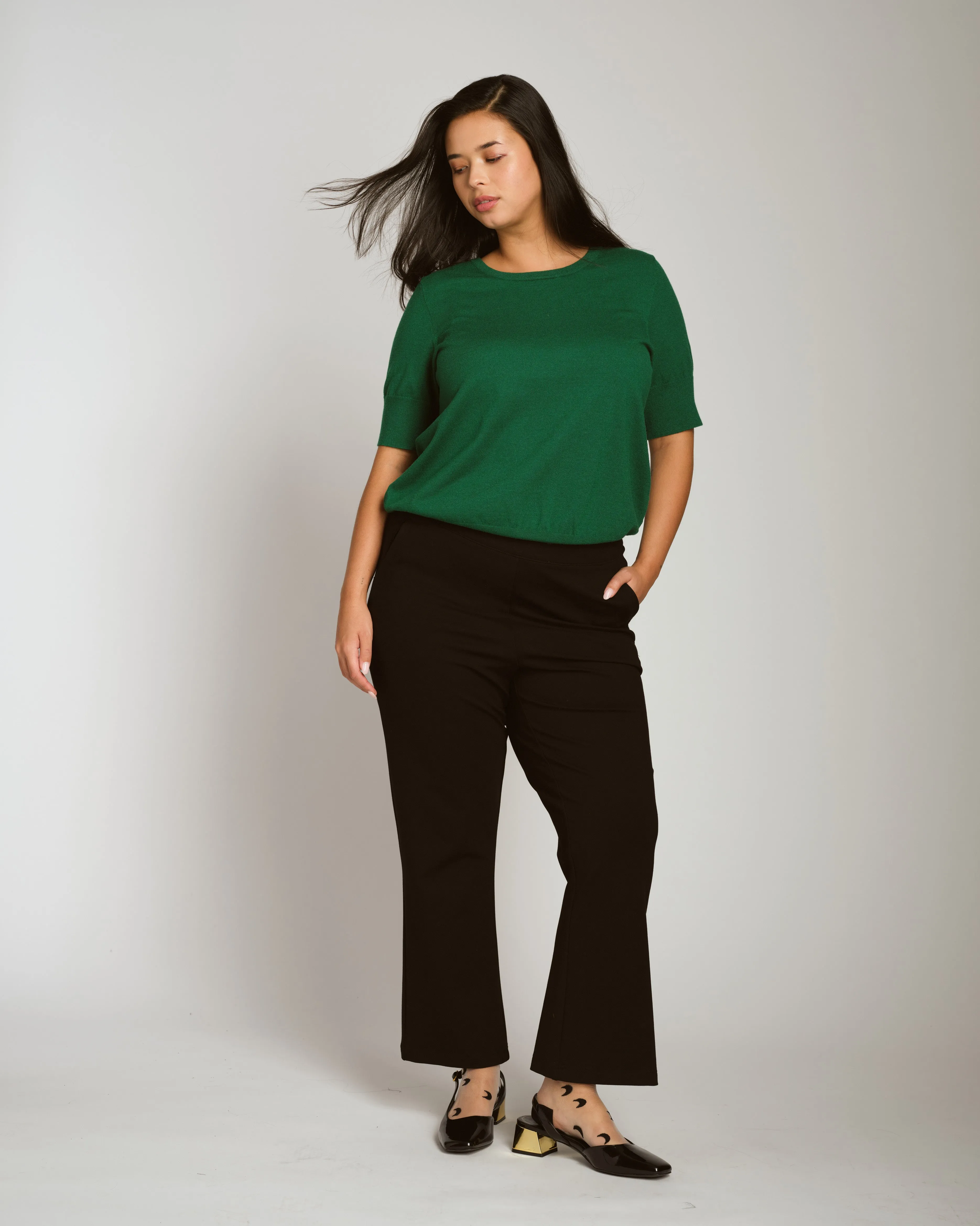 Savvy Fine Knit Sweater Top - Kelly Green sold by Universal Standard product image thumbnail 2