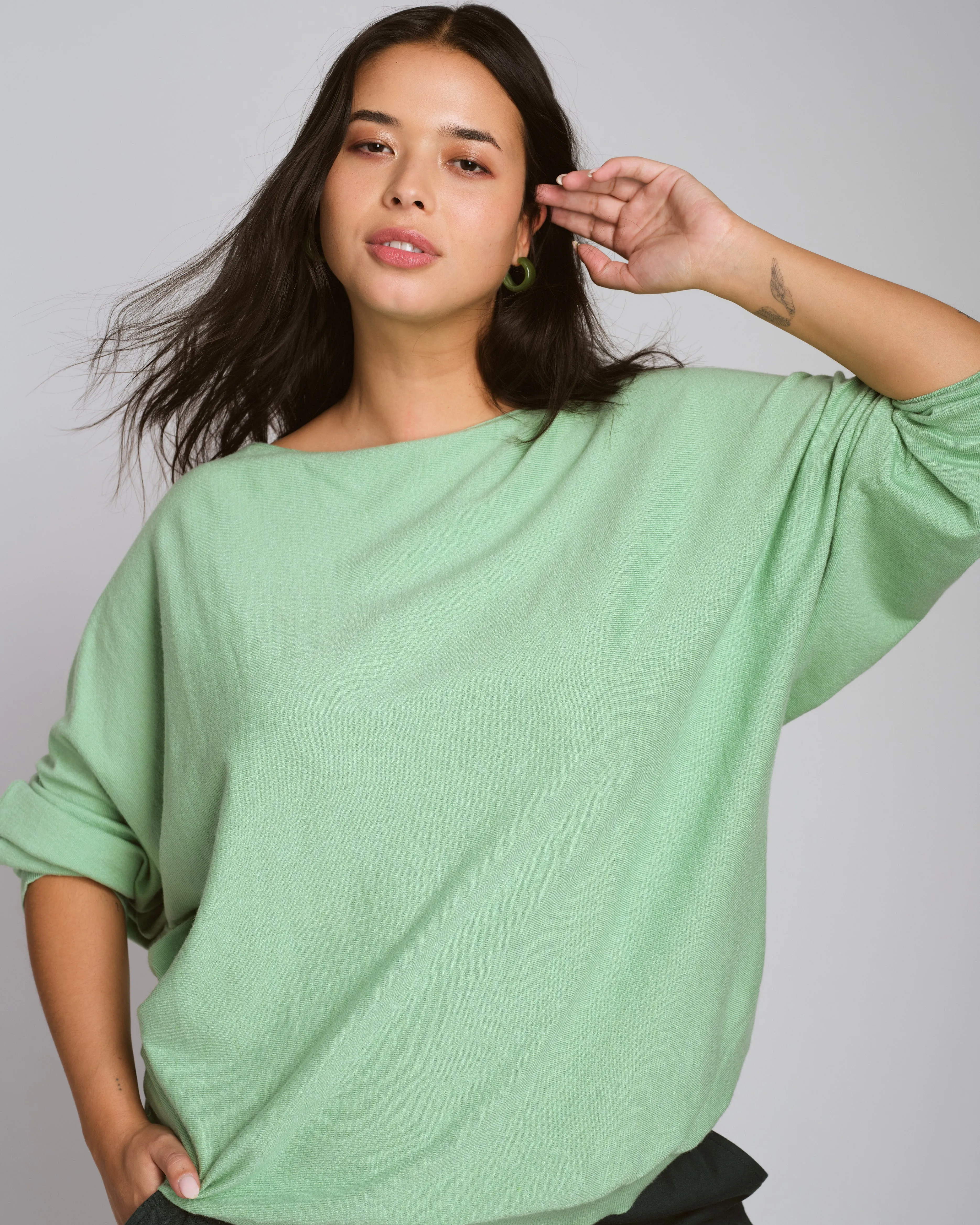 Better-Than-Cashmere Dolman Sweater - Fresh Green sold by Universal Standard