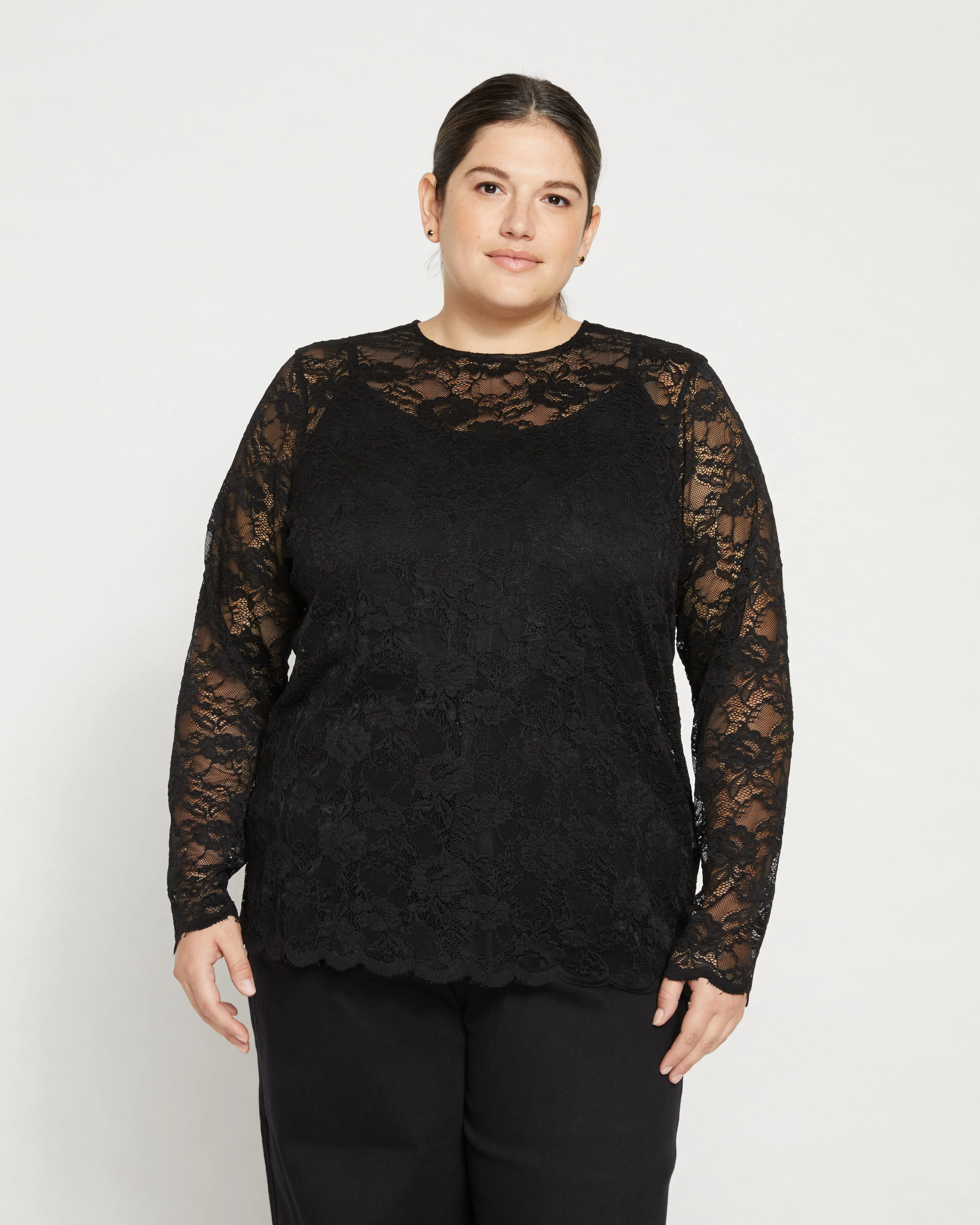 Thames Lace Top - Black sold by Universal Standard