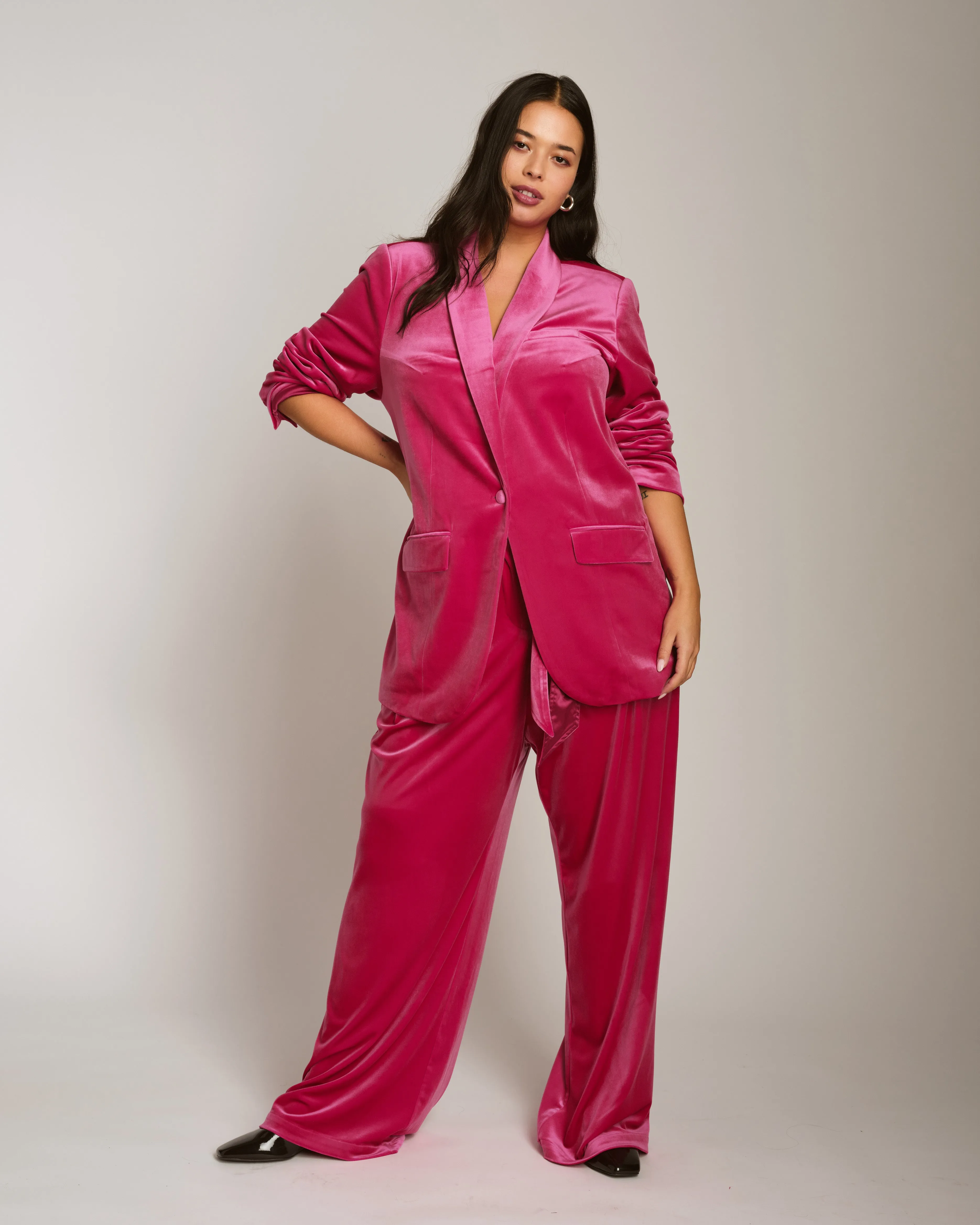 Luxe Belted Velvet Pant - Cerise sold by Universal Standard product image thumbnail 2
