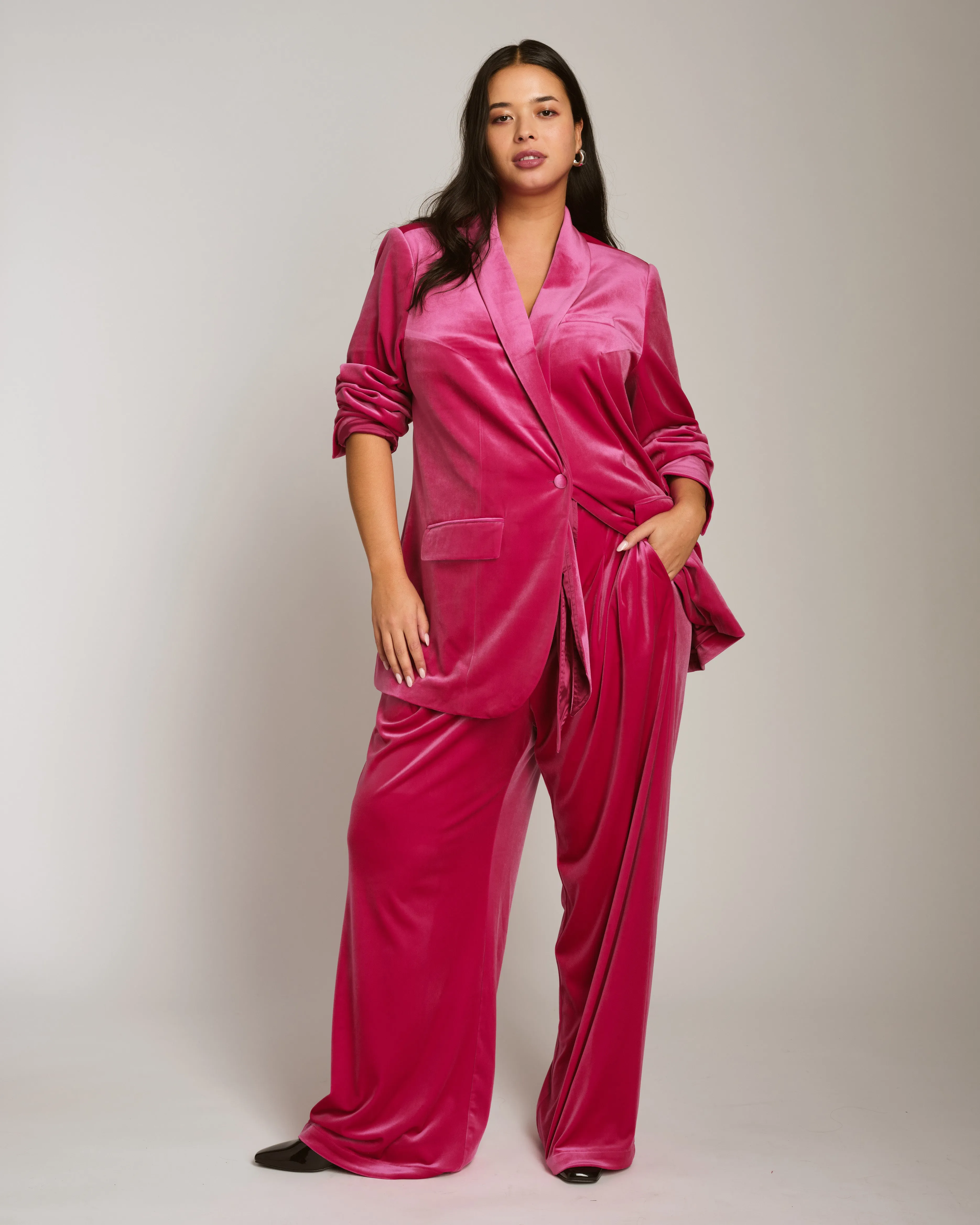 Luxe Belted Velvet Pant - Cerise sold by Universal Standard
