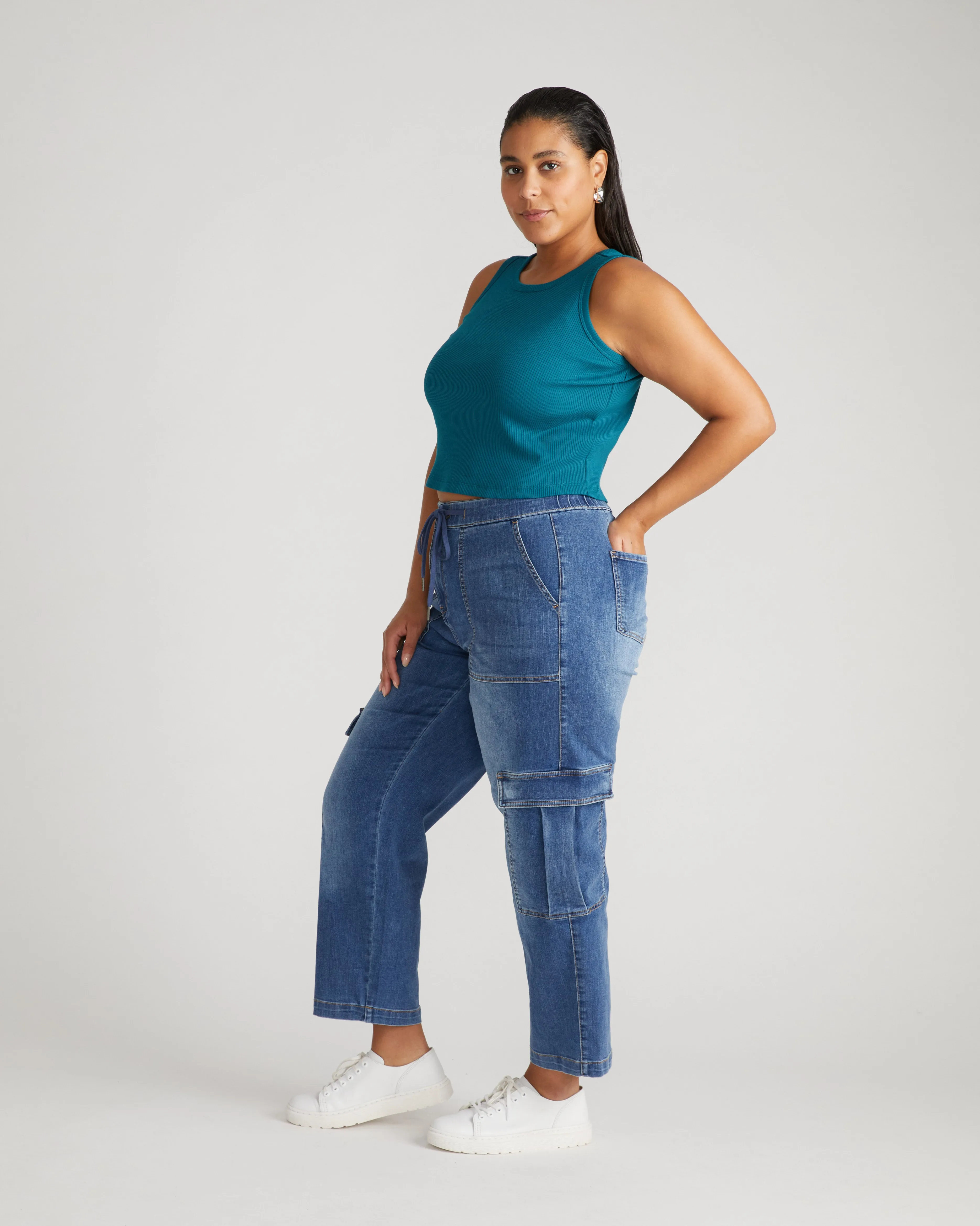 Jordan x US Everywhere Cargo Jeans - Western Blue Wash sold by Universal Standard product image thumbnail 3