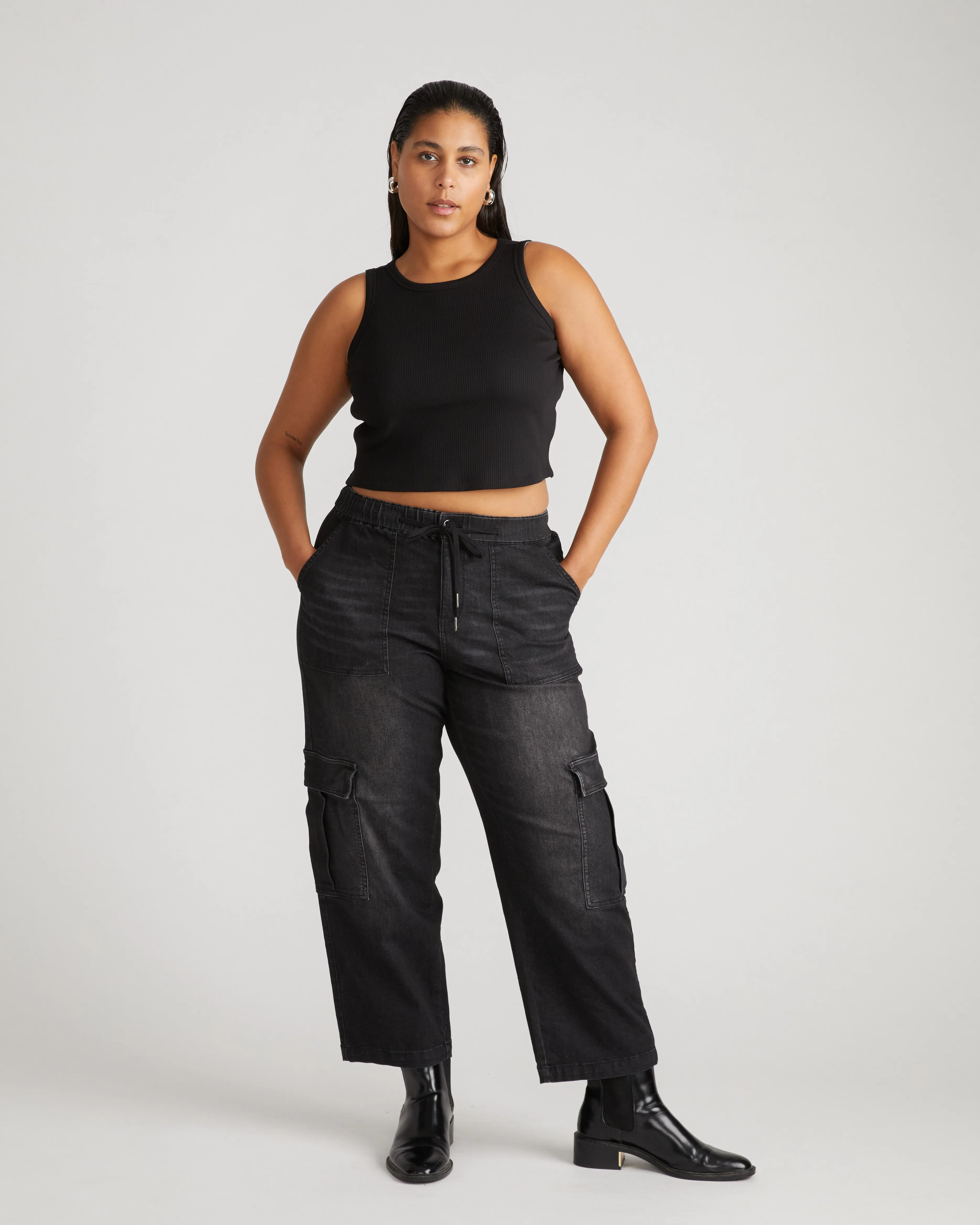 Jordan x US Everywhere Cargo Jeans - Washed Black sold by Universal Standard