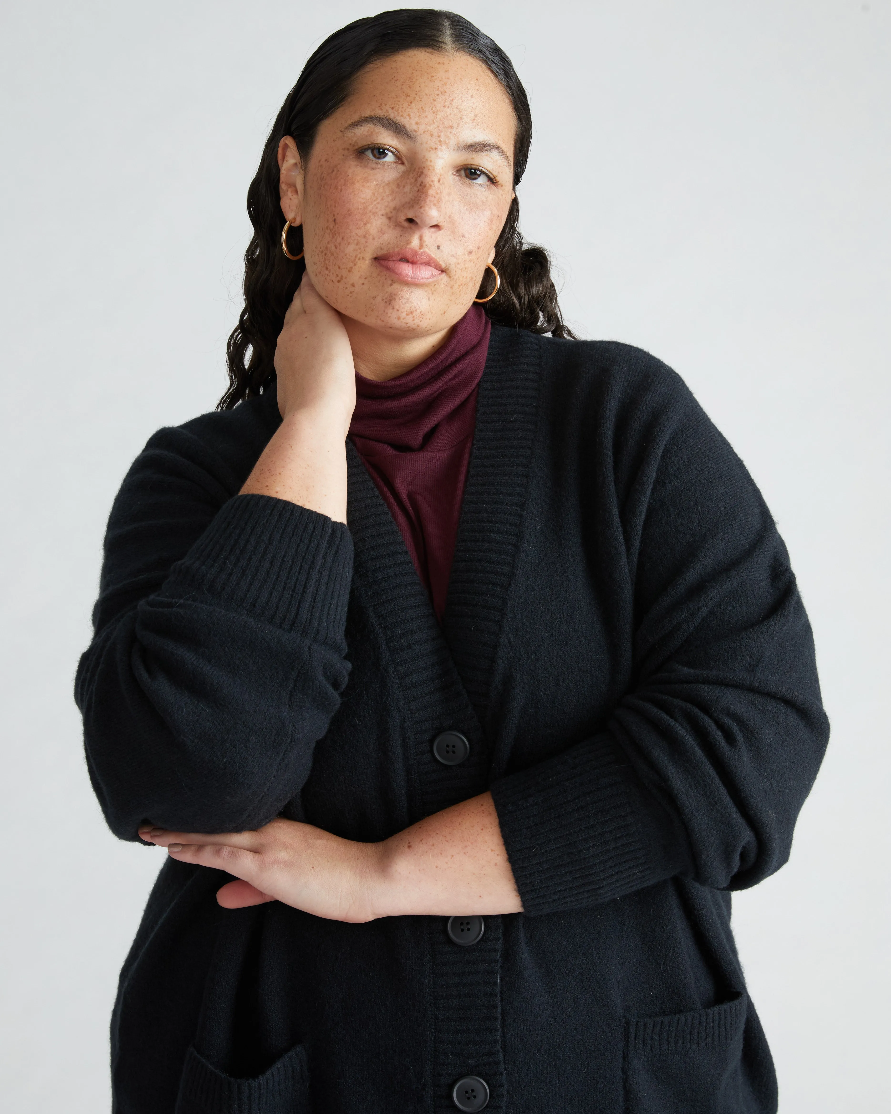 Margot Eco Alpaca Cardigan - Black sold by Universal Standard