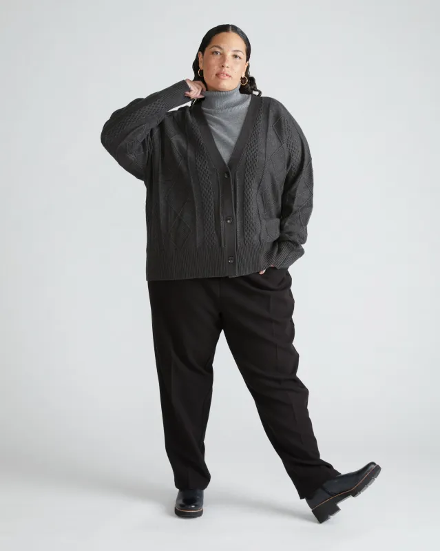 Cable Knit Cardigan - Graphite sold by Universal Standard