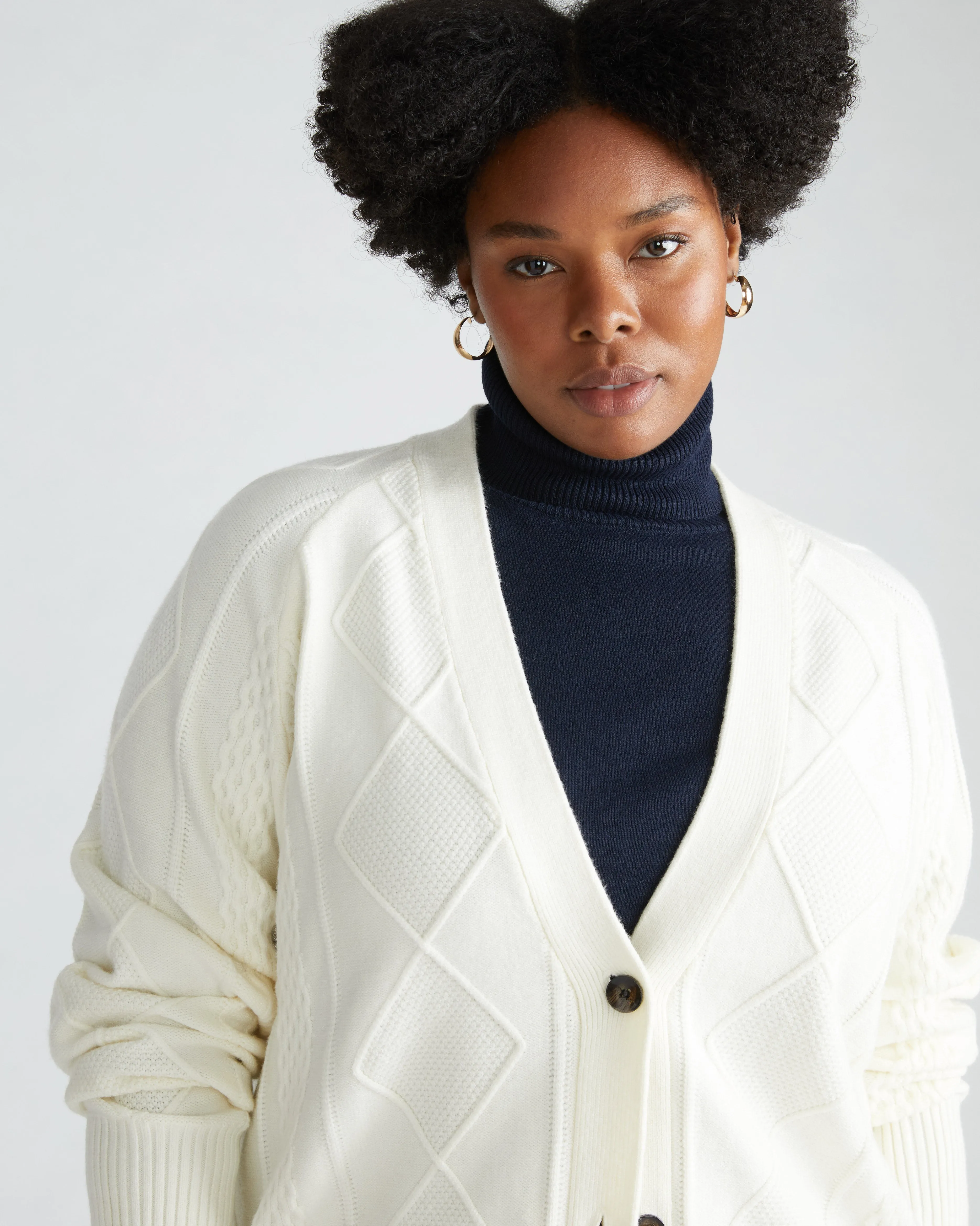 Cable Knit Cardigan - Cream sold by Universal Standard product image thumbnail 3