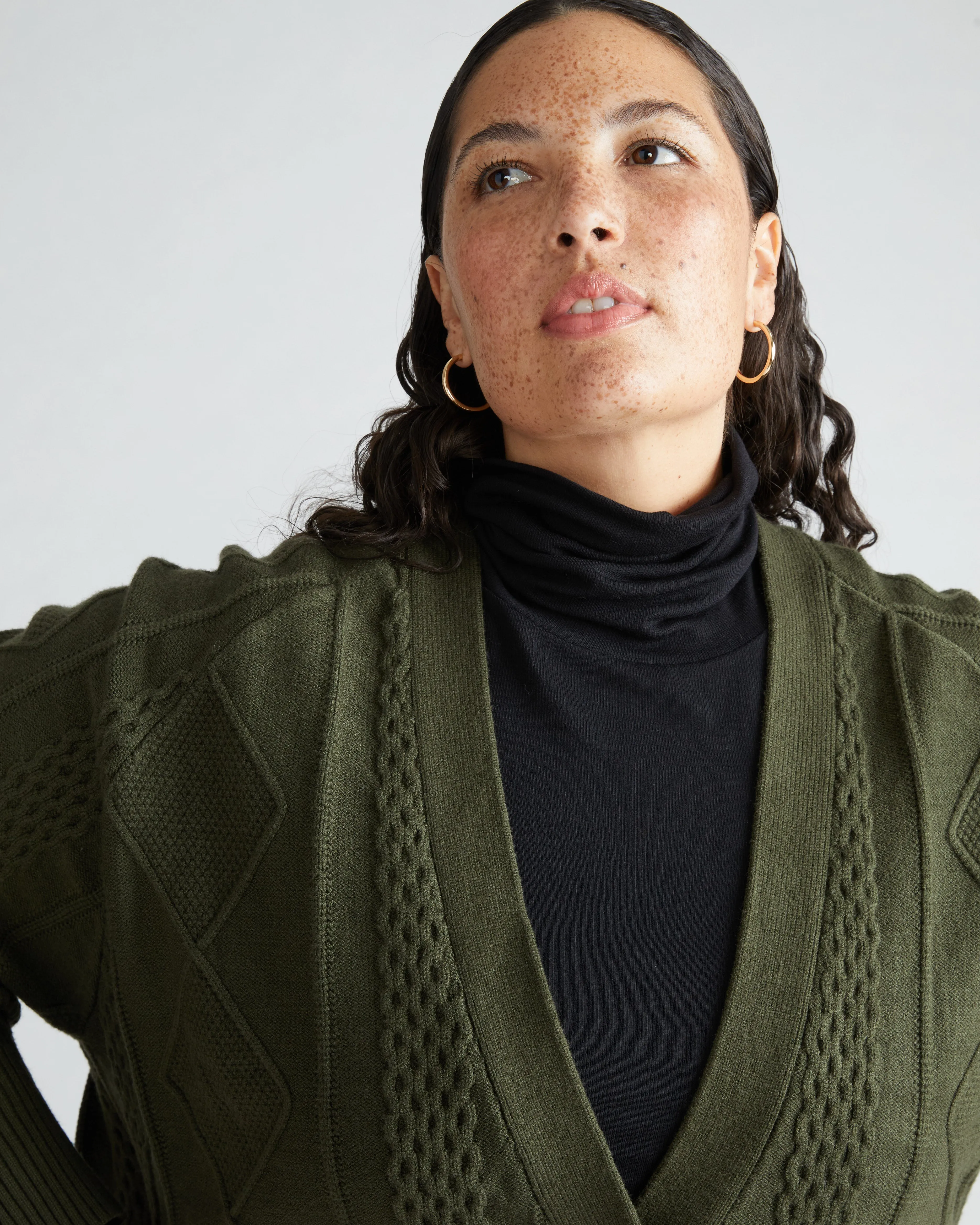 Cable Knit Cardigan - Haricot Vert sold by Universal Standard product image thumbnail 2