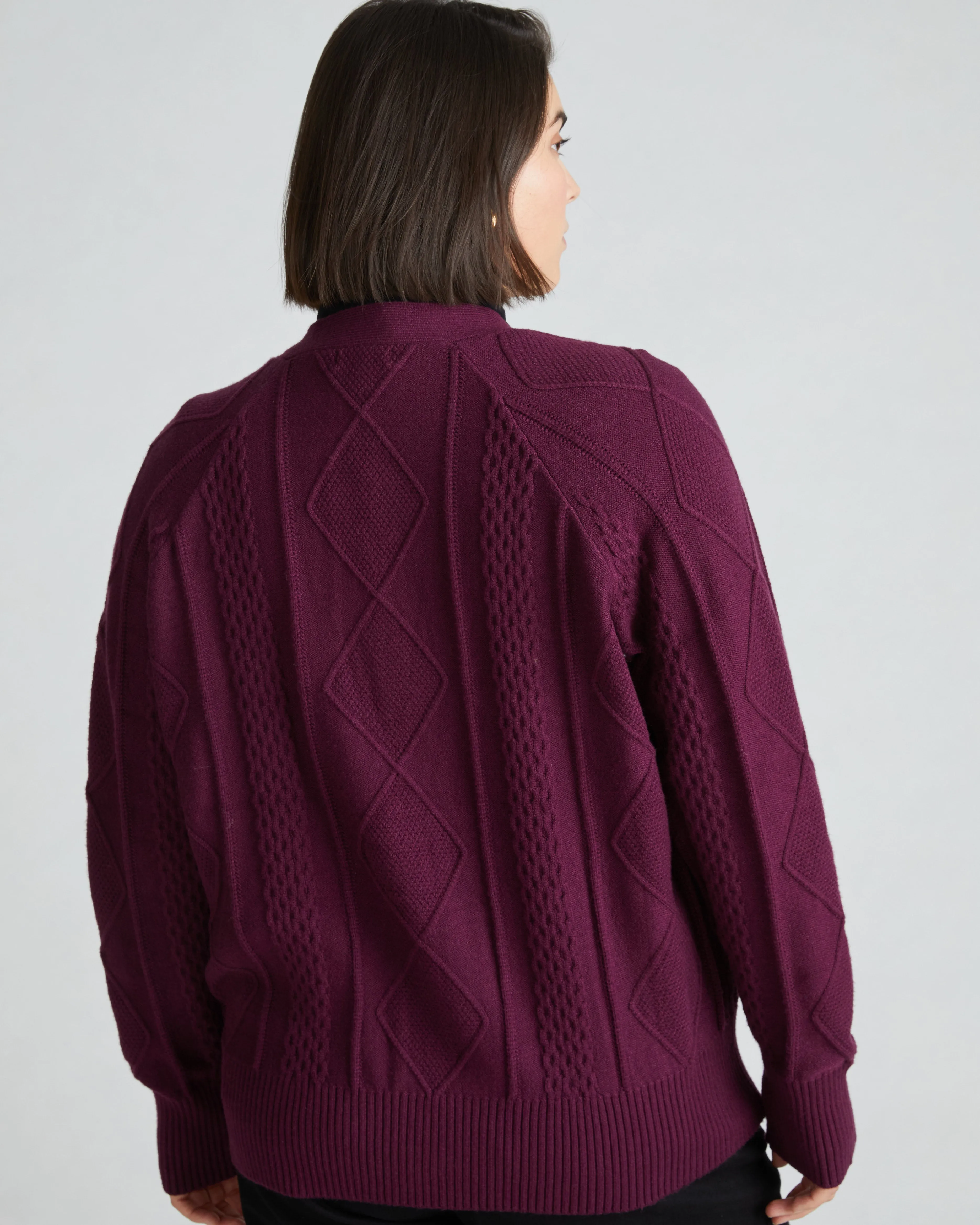 Cable Knit Cardigan - Acai sold by Universal Standard product image thumbnail 3