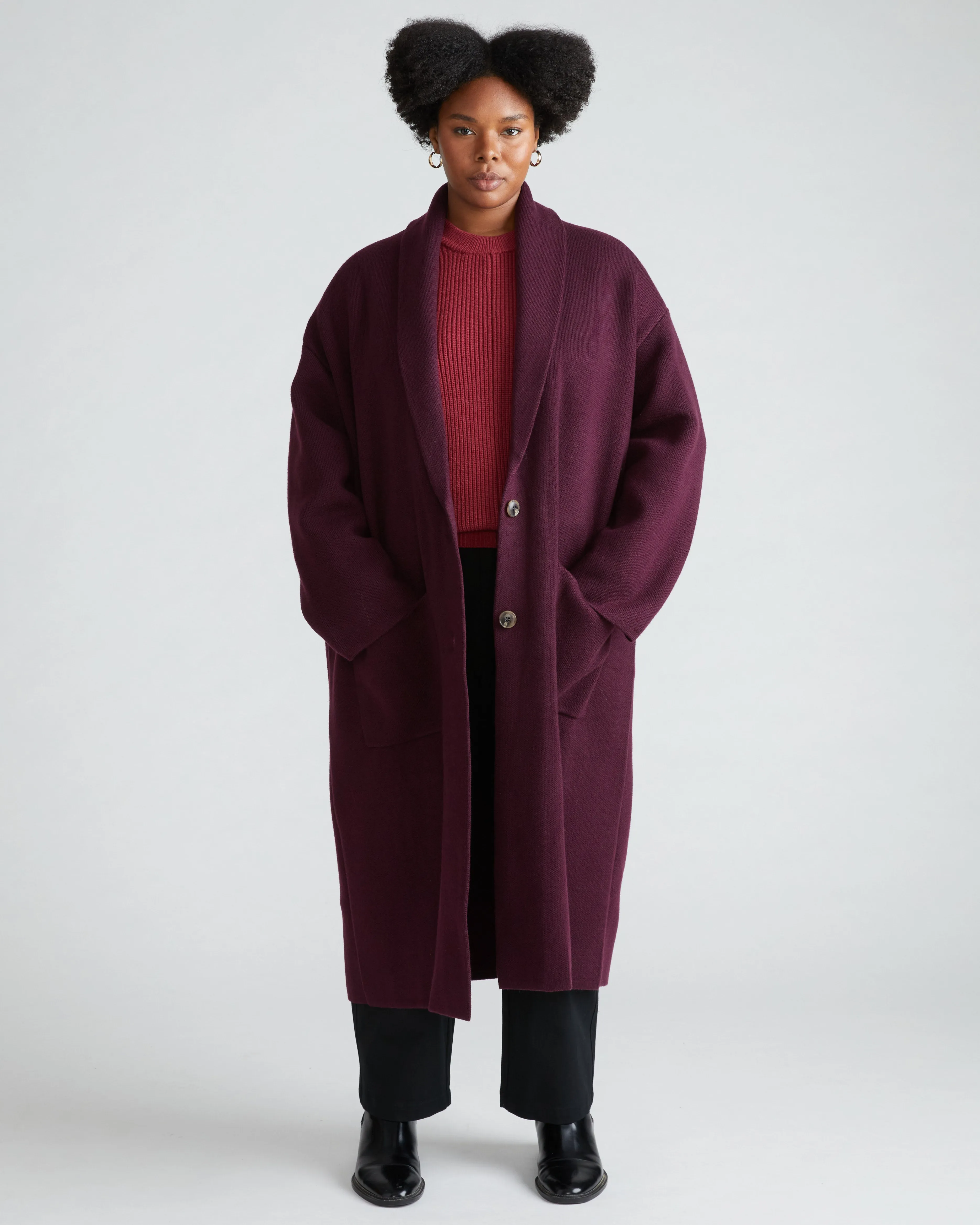 Sylvia Sweater Coat - Acai sold by Universal Standard