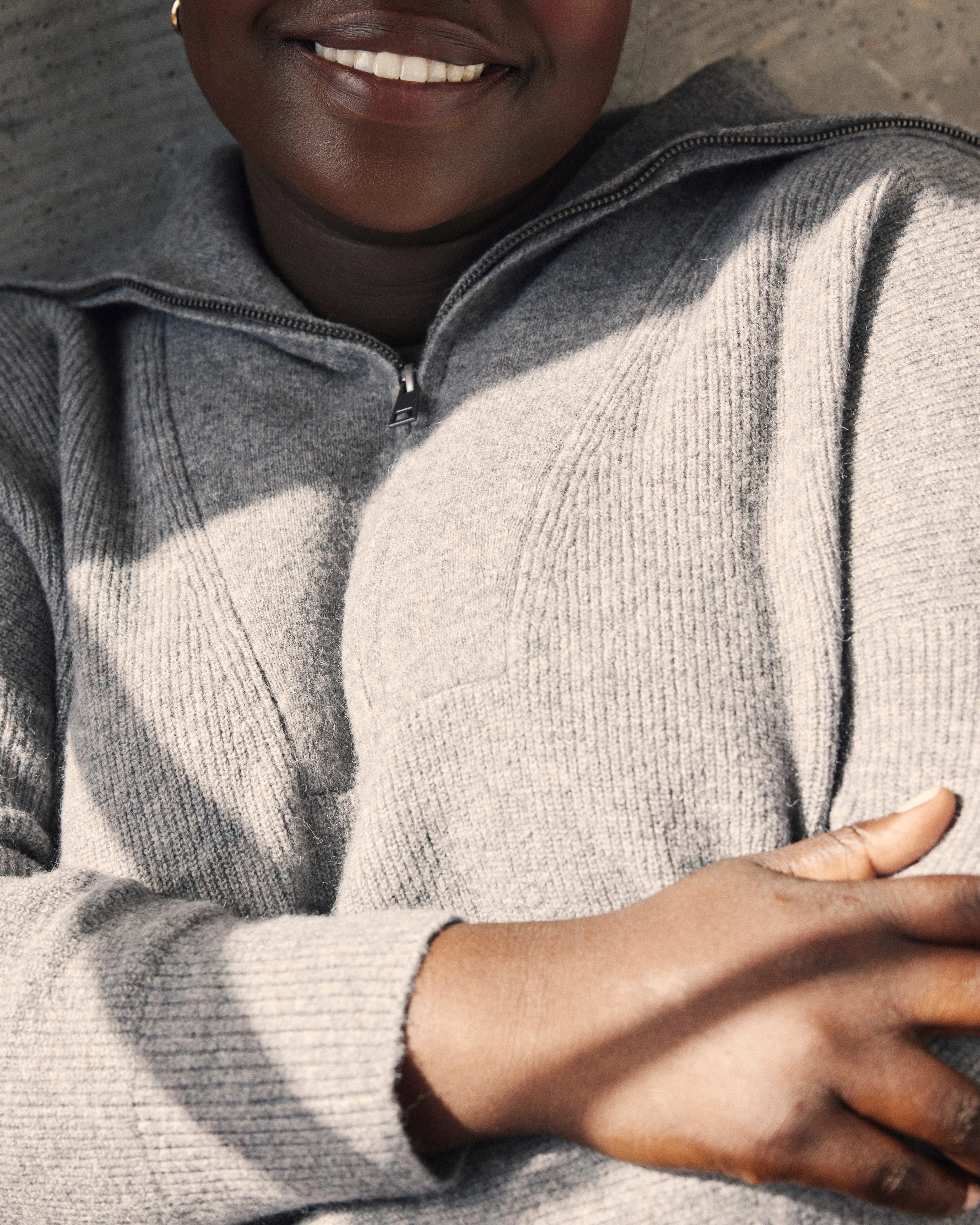 Half Zip Eco Blanket Sweater - Perfect Grey sold by Universal Standard