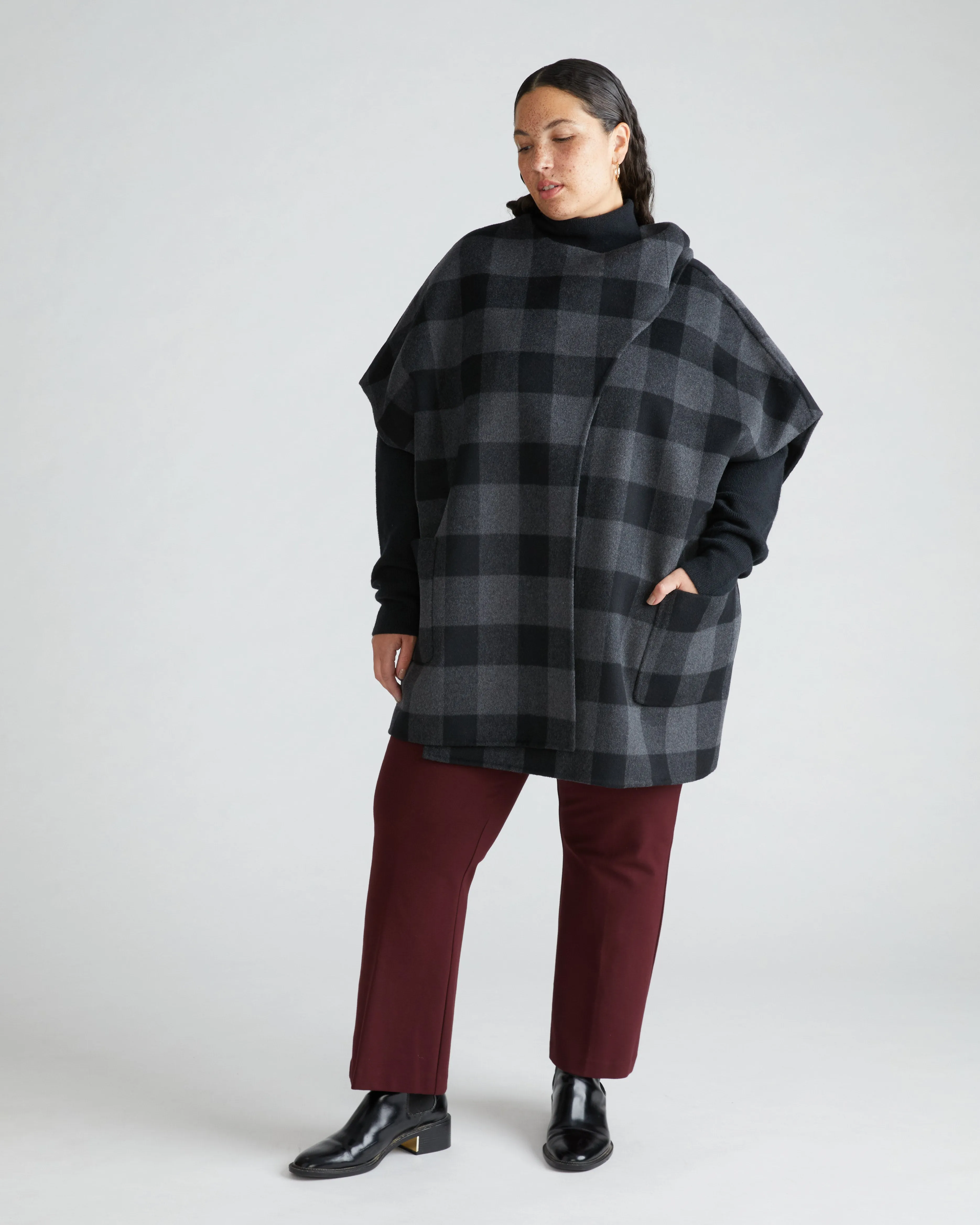 Tilda Cape - Greyscale Plaid sold by Universal Standard product image thumbnail 2