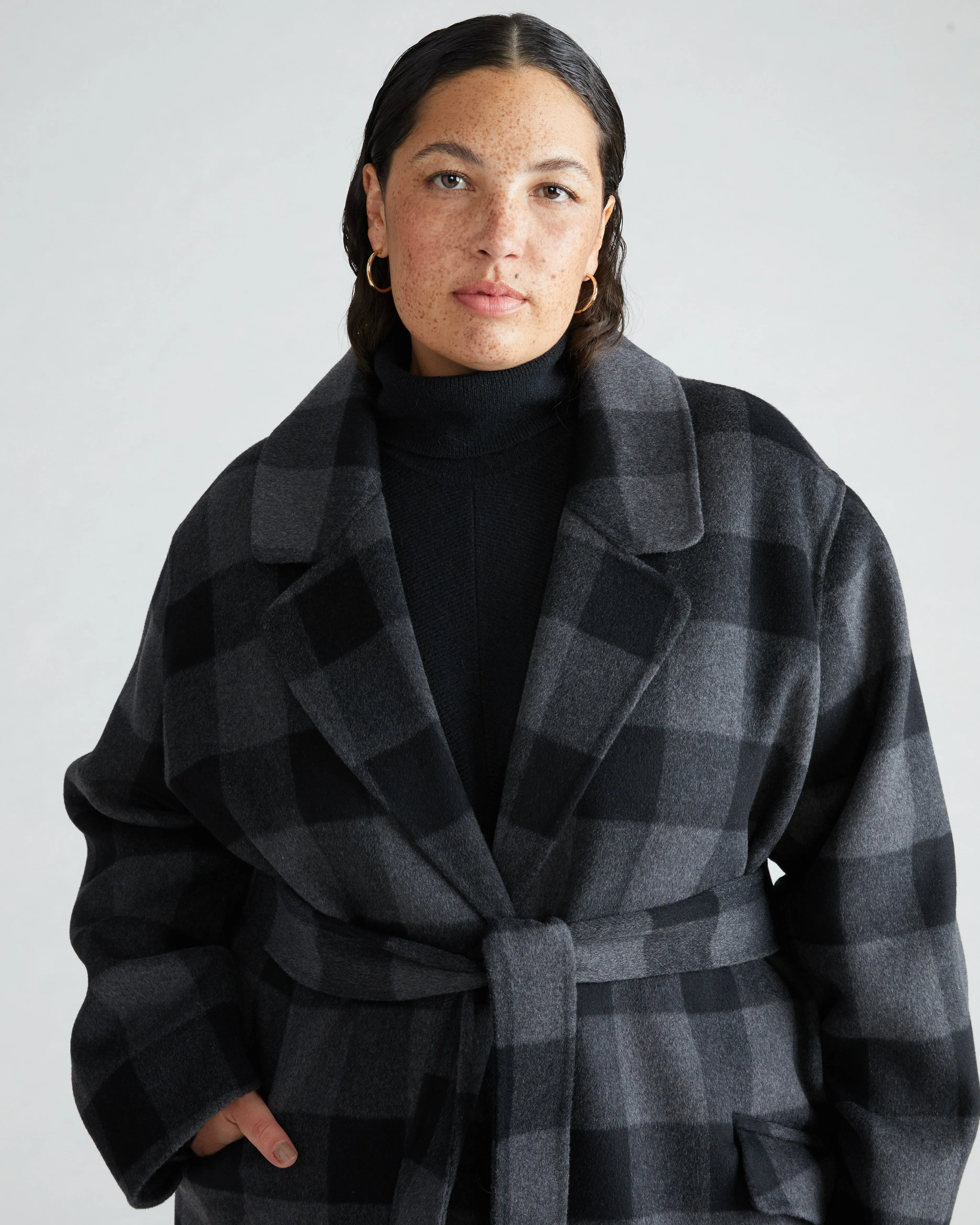 Double Face Luxe Coat - Greyscale Plaid sold by Universal Standard product image thumbnail 2