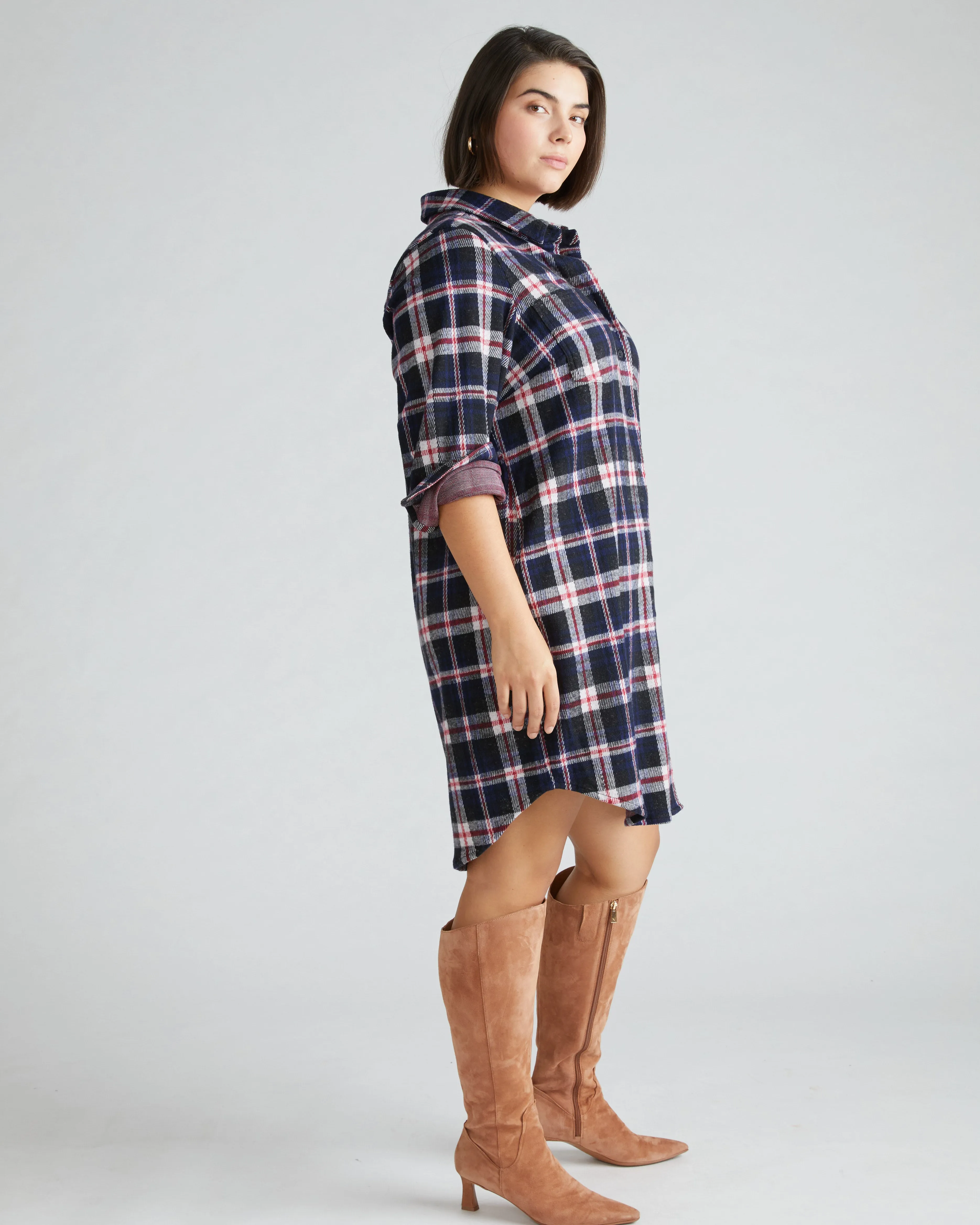 Maine Stretch Flannel Shirtdress - Heritage Plaid sold by Universal Standard product image thumbnail 2