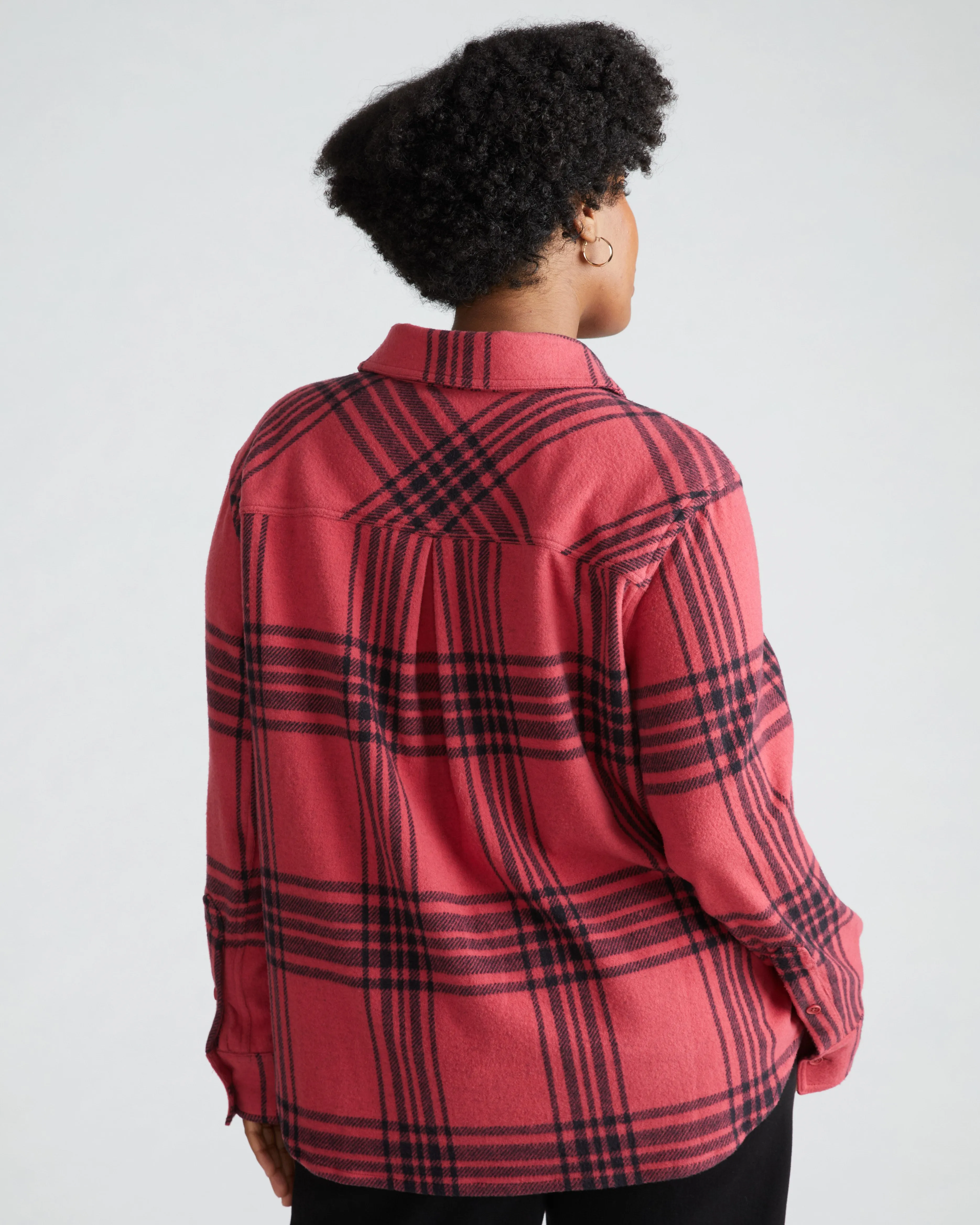 Maine Stretch Flannel Shirt - Cranberry Plaid sold by Universal Standard product image thumbnail 3