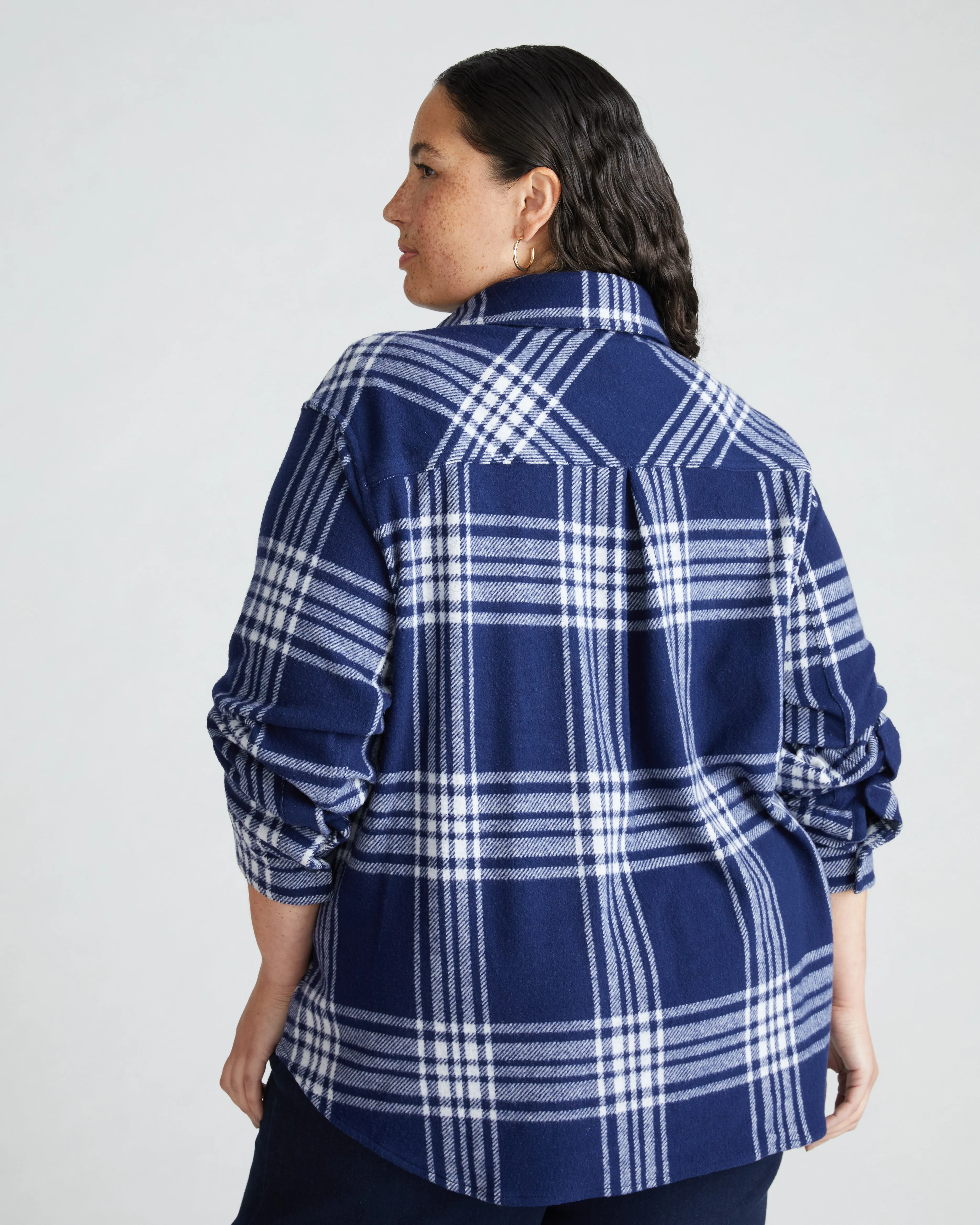 Maine Stretch Flannel Shirt - Ocean Plaid sold by Universal Standard product image thumbnail 3