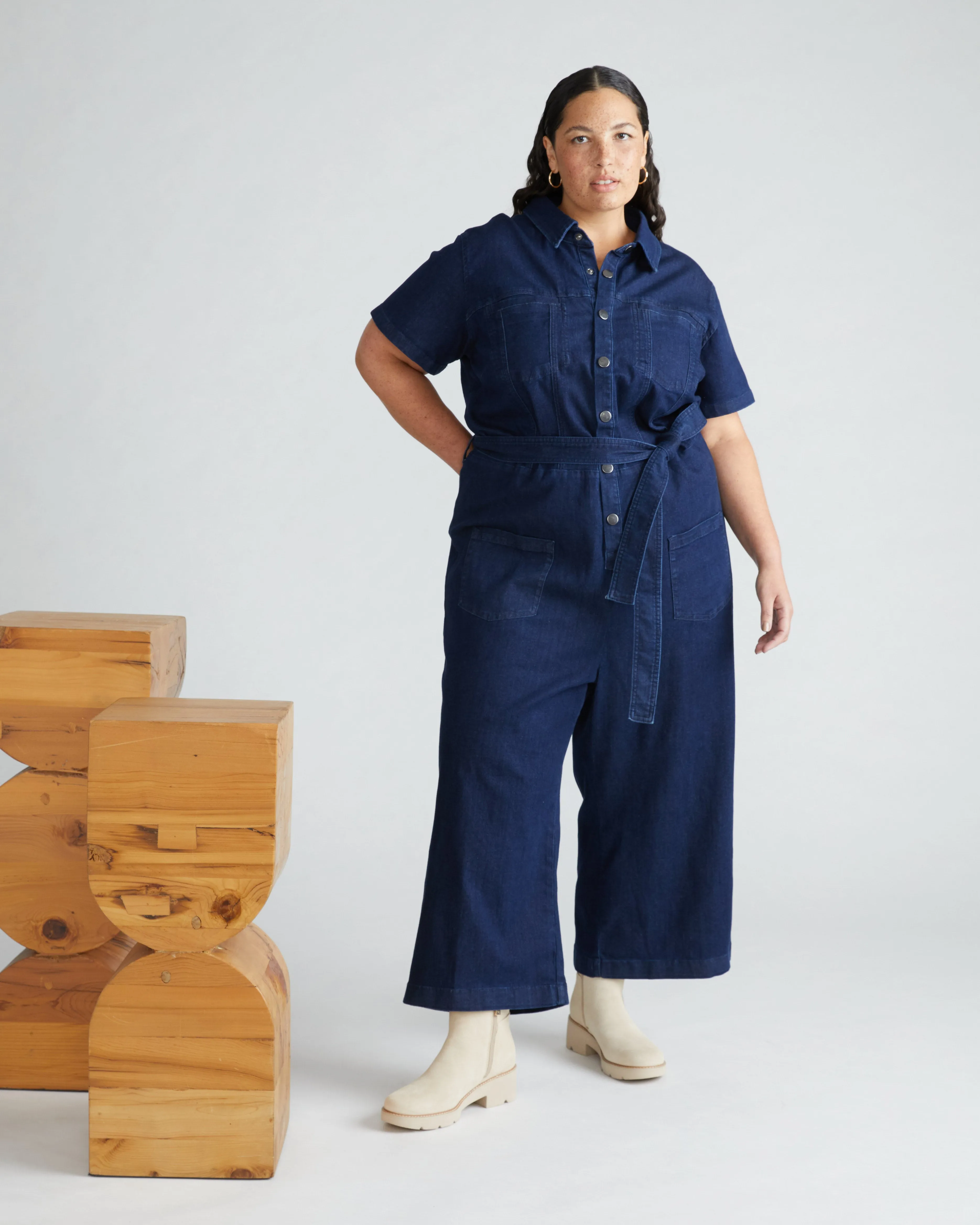 Kate Denim Jumpsuit - Dark Indigo sold by Universal Standard