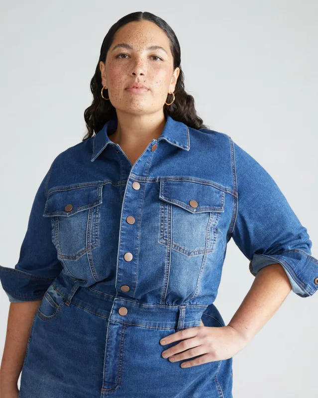 Dakota Denim Dress - Princeton Blue sold by Universal Standard