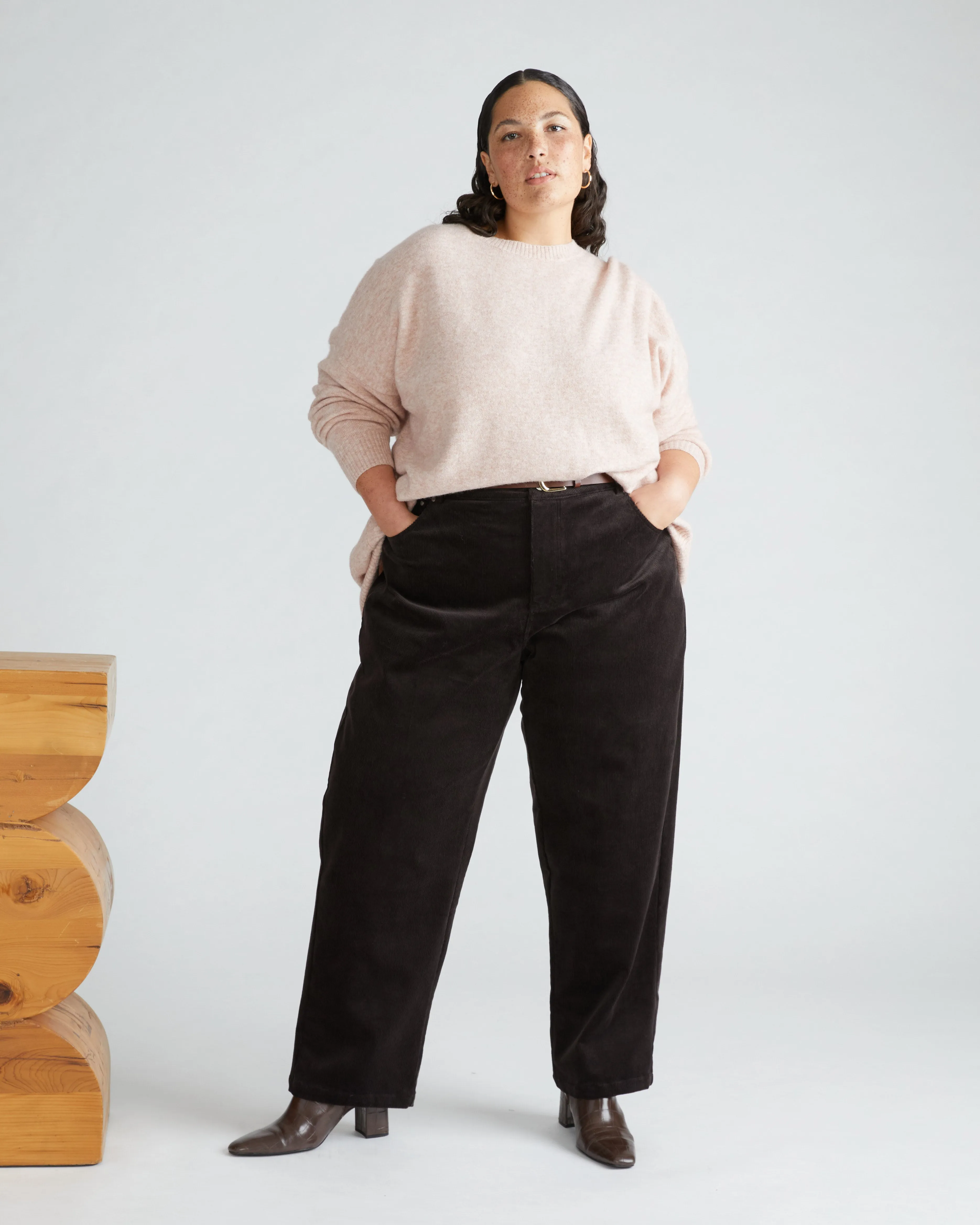 Cassidy High Rise Straight Corduroy Pants - Espresso sold by Universal Standard