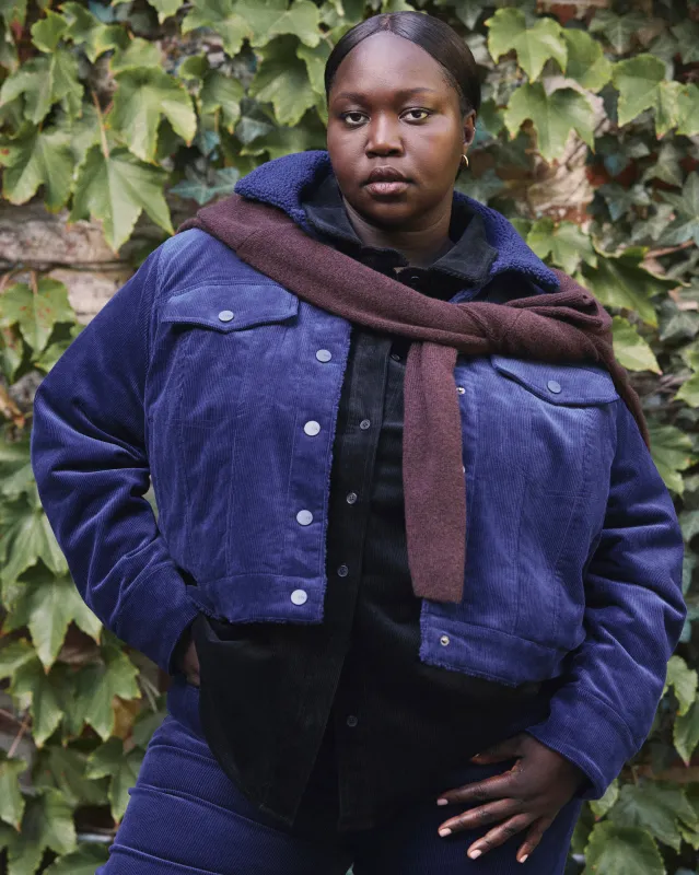 Parker Teddy-Lined Corduroy Jacket - Cenote sold by Universal Standard