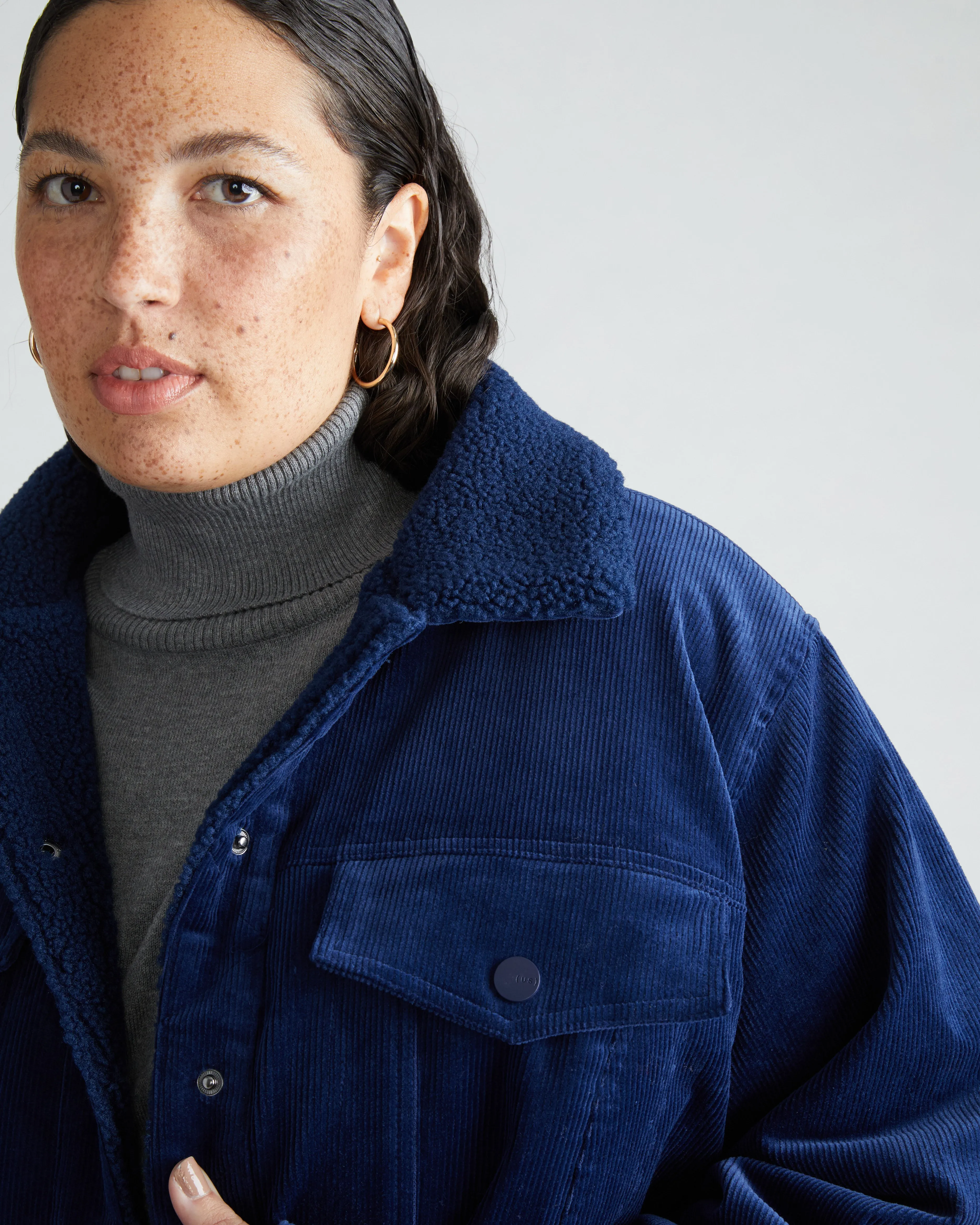 Parker Teddy-Lined Corduroy Jacket - Cenote sold by Universal Standard product image thumbnail 4