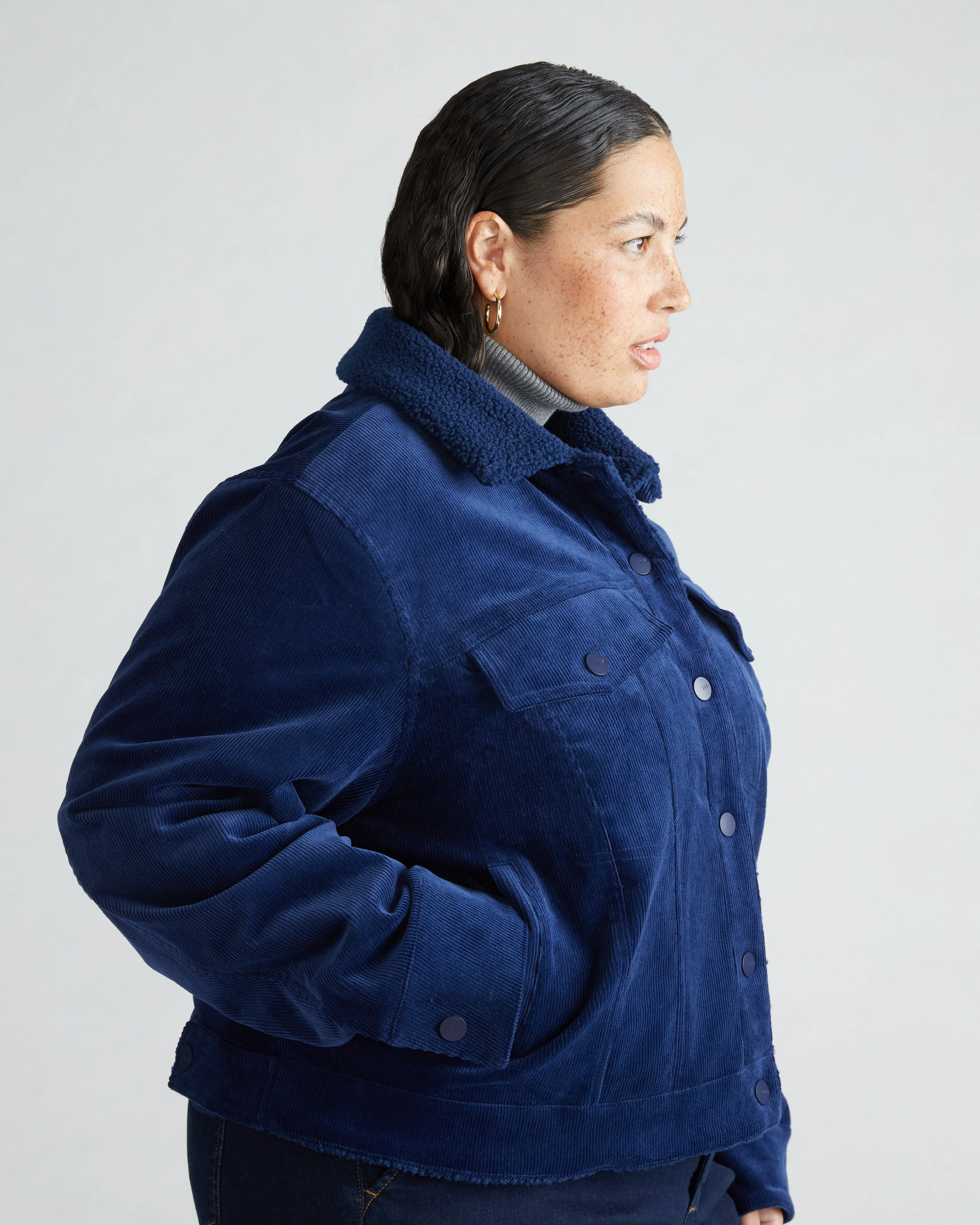 Parker Teddy-Lined Corduroy Jacket - Cenote sold by Universal Standard product image thumbnail 3