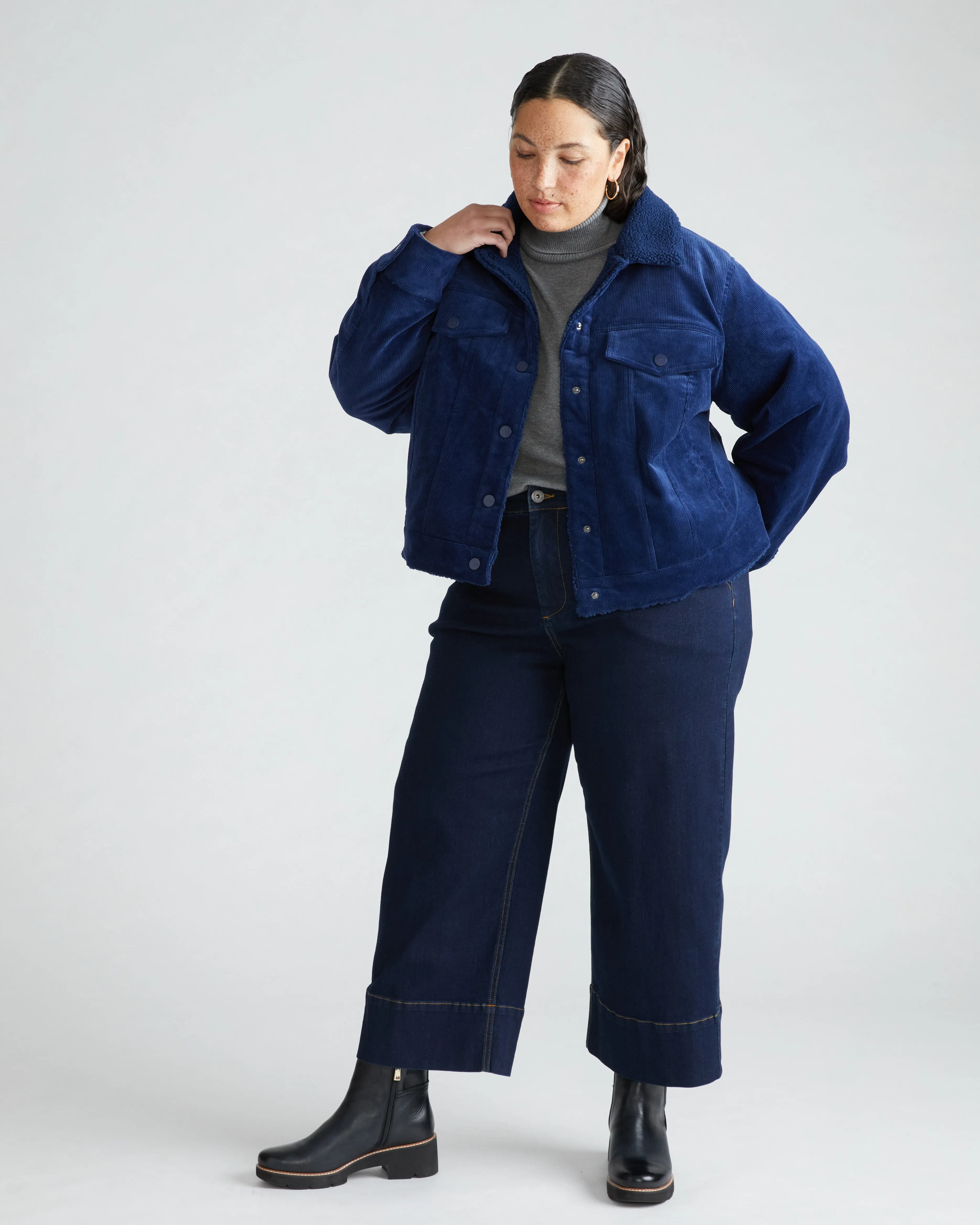 Parker Teddy-Lined Corduroy Jacket - Cenote sold by Universal Standard product image thumbnail 2