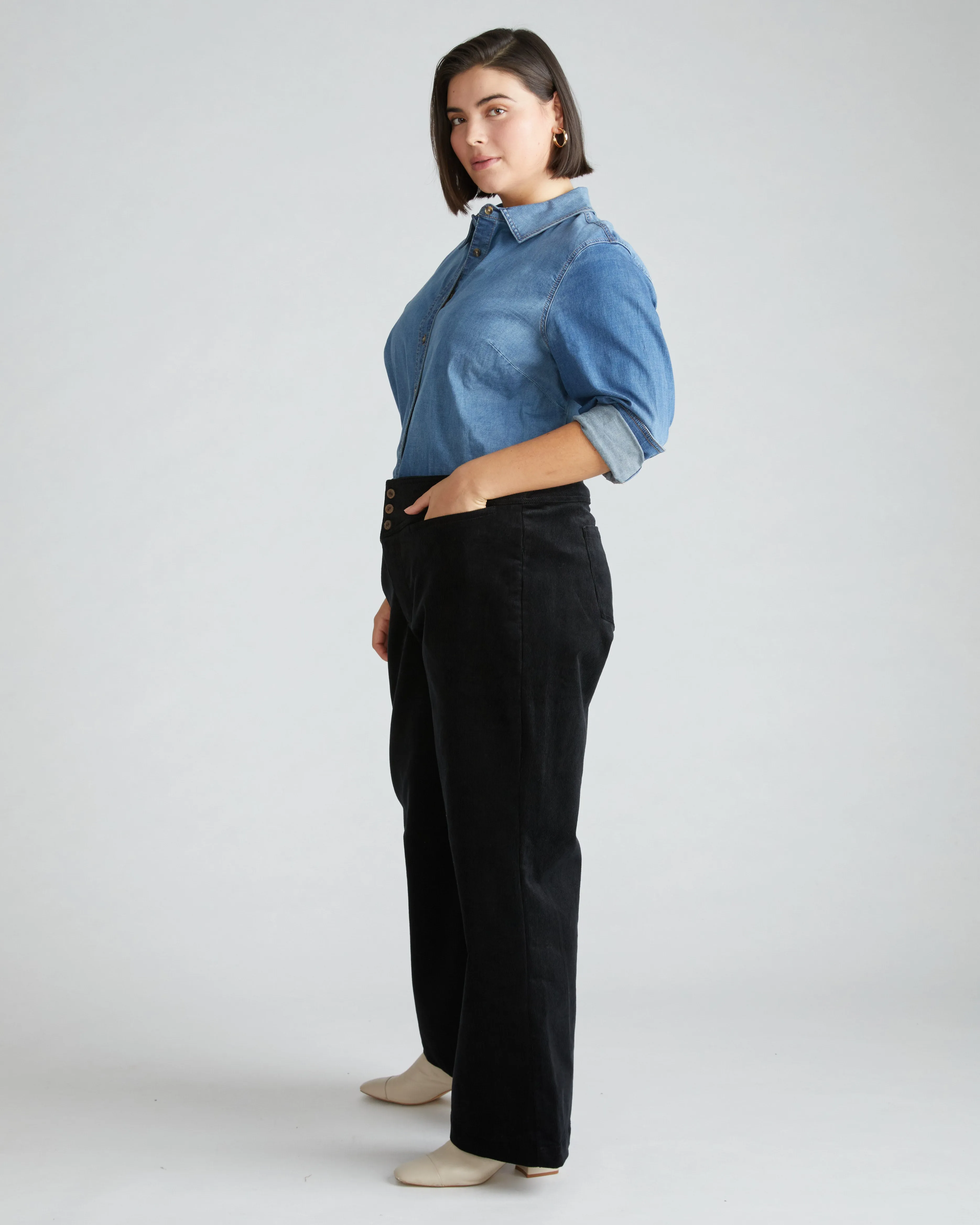 Charlie High Rise Sailor Cords - Black sold by Universal Standard product image thumbnail 2