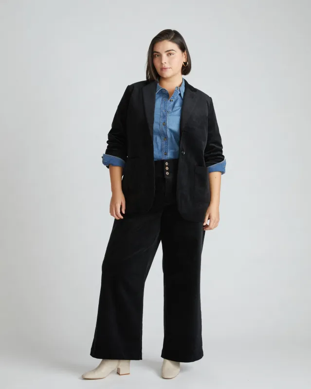 Davis Corduroy Blazer - Black sold by Universal Standard