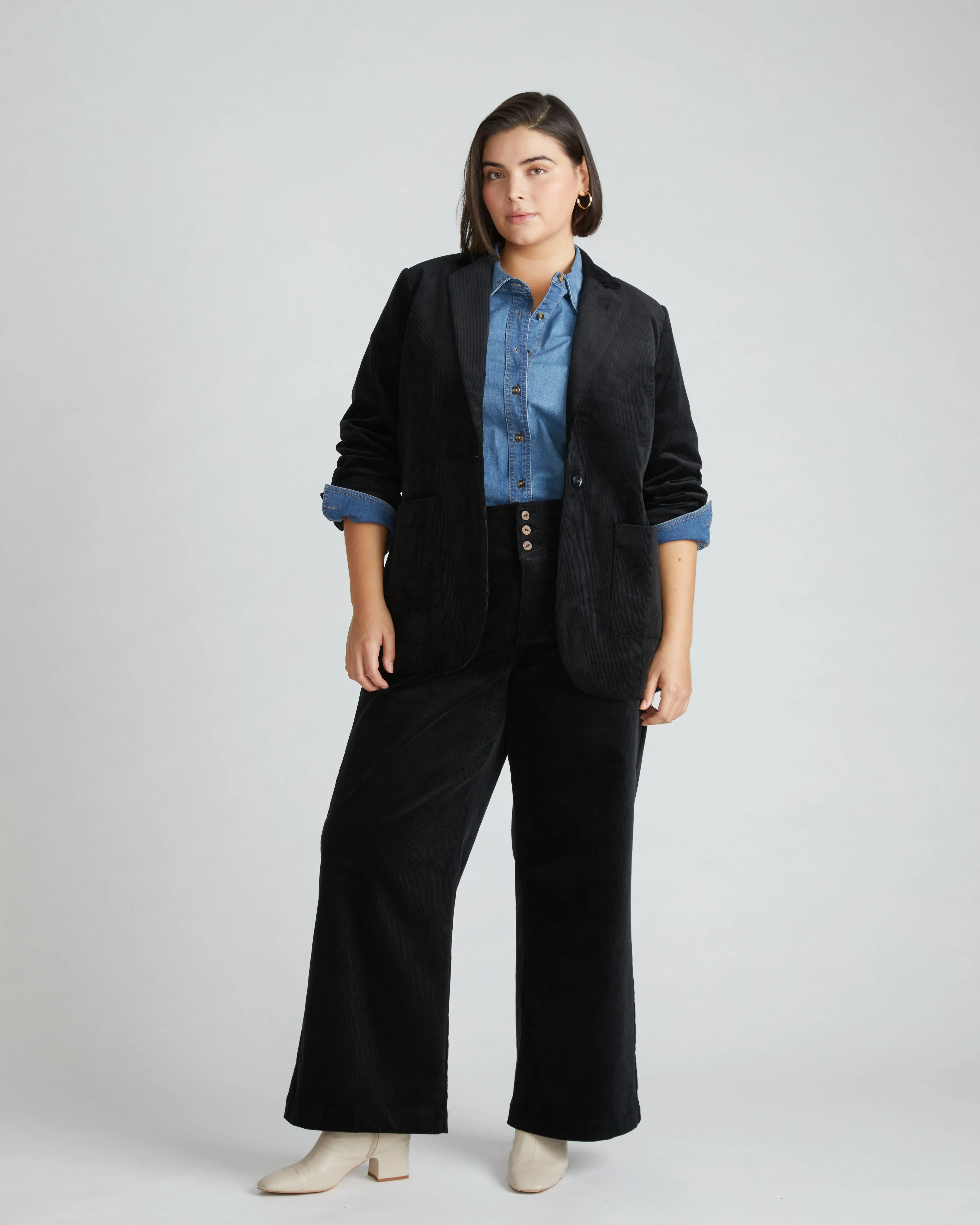 Davis Corduroy Blazer - Black sold by Universal Standard