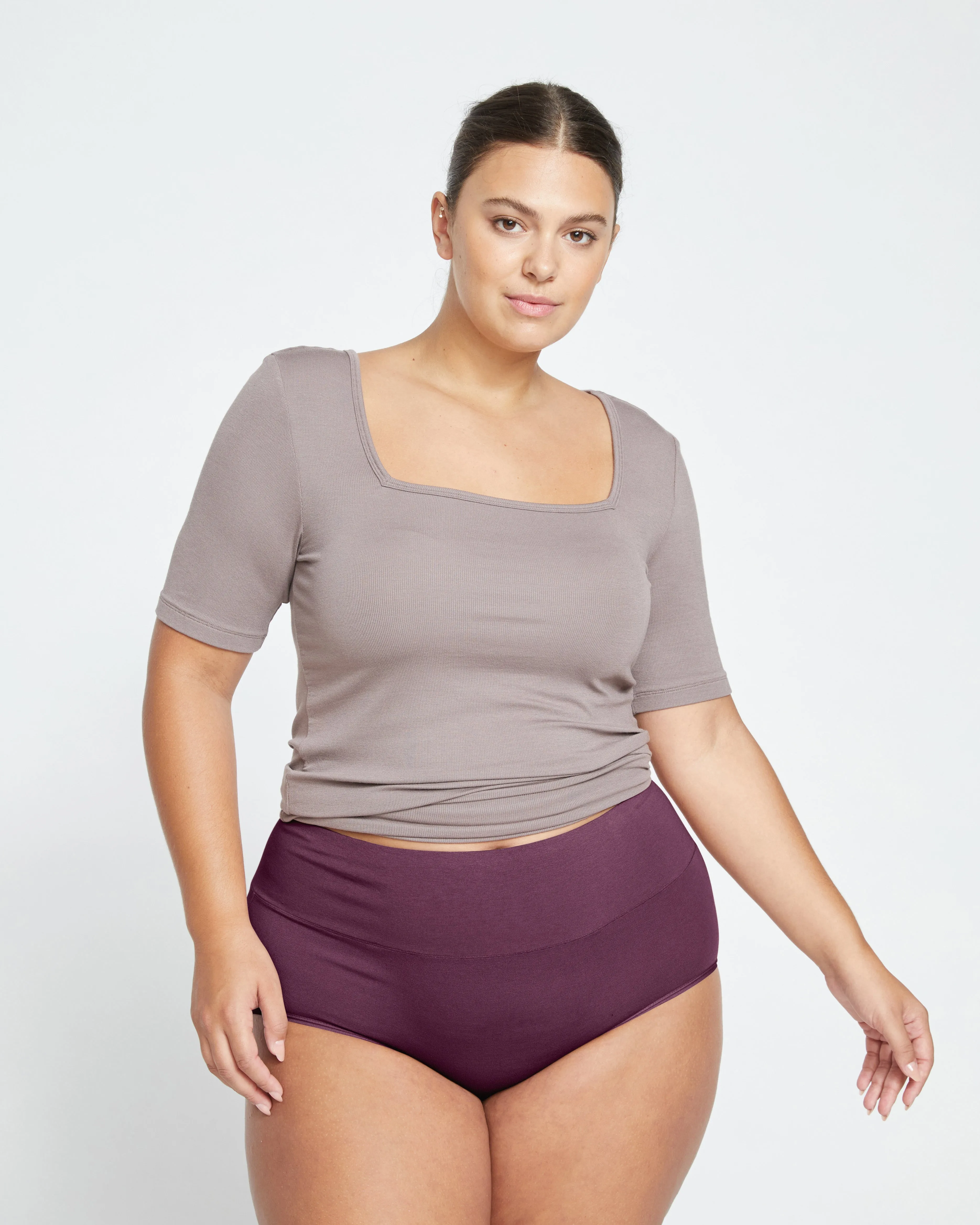 UltimateS Full Coverage High Rise Brief - Acai sold by Universal Standard