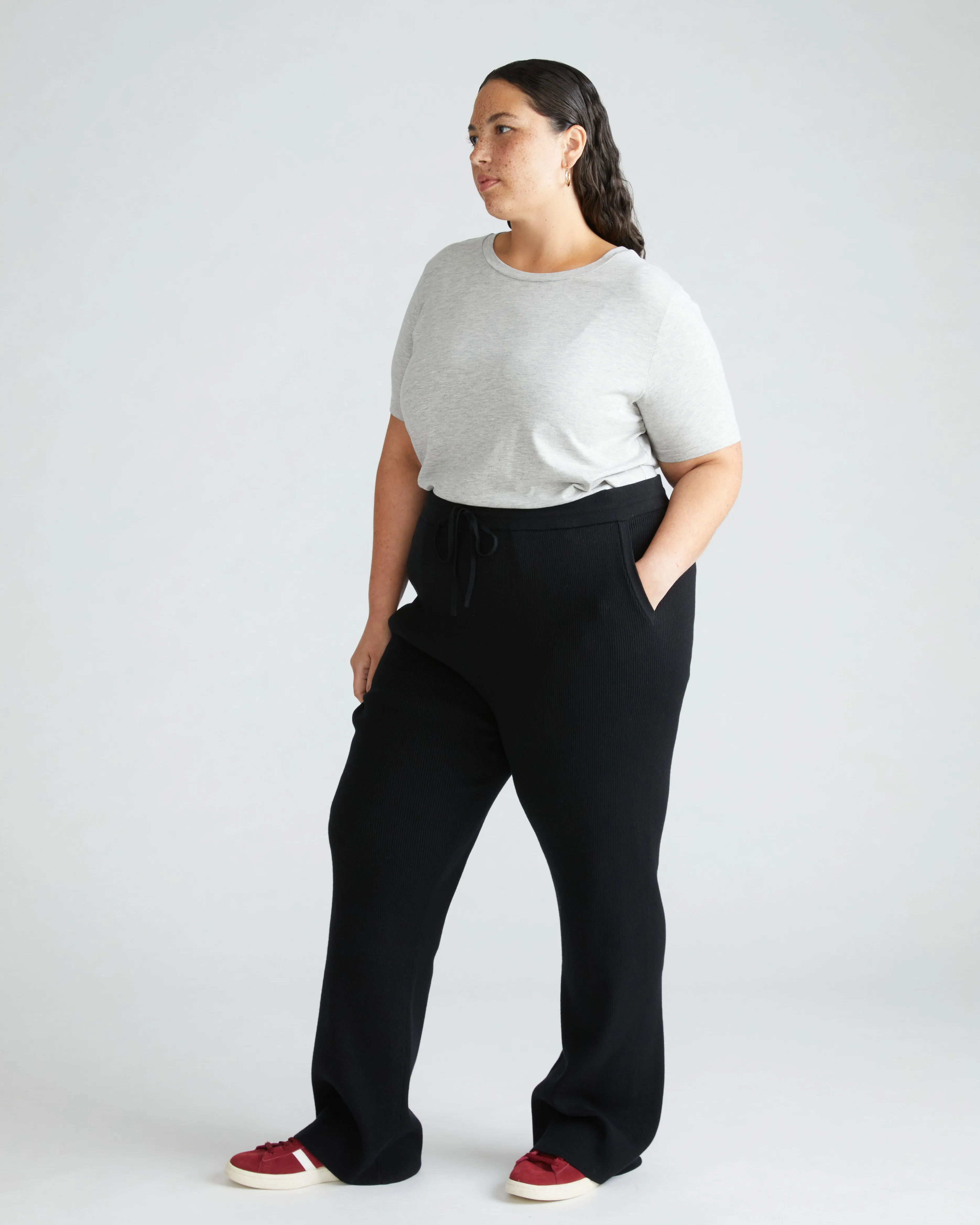 Knitted Mila Lounge Pants - Black sold by Universal Standard