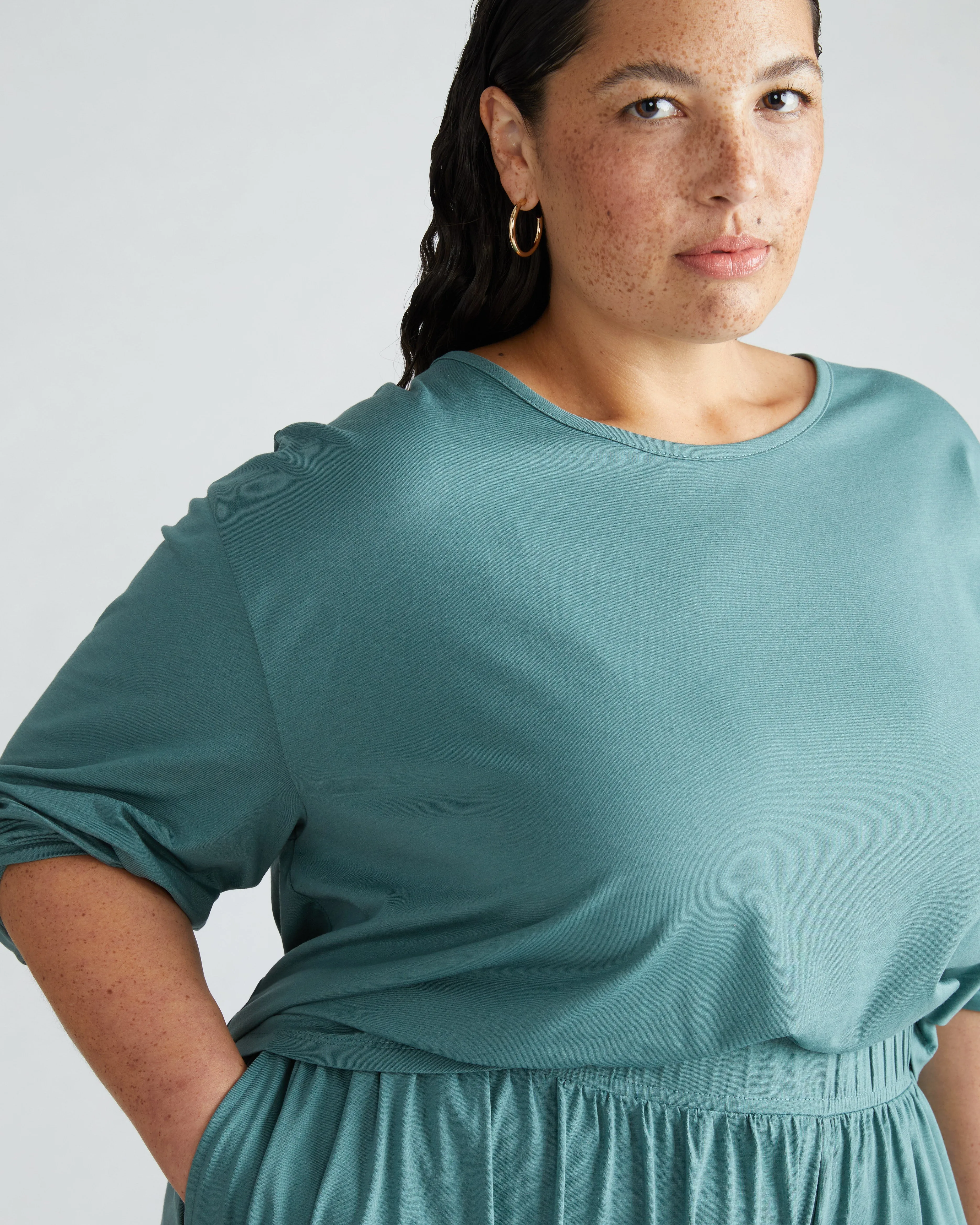 Pina Long Sleeve Lounge Tee - Libertas sold by Universal Standard