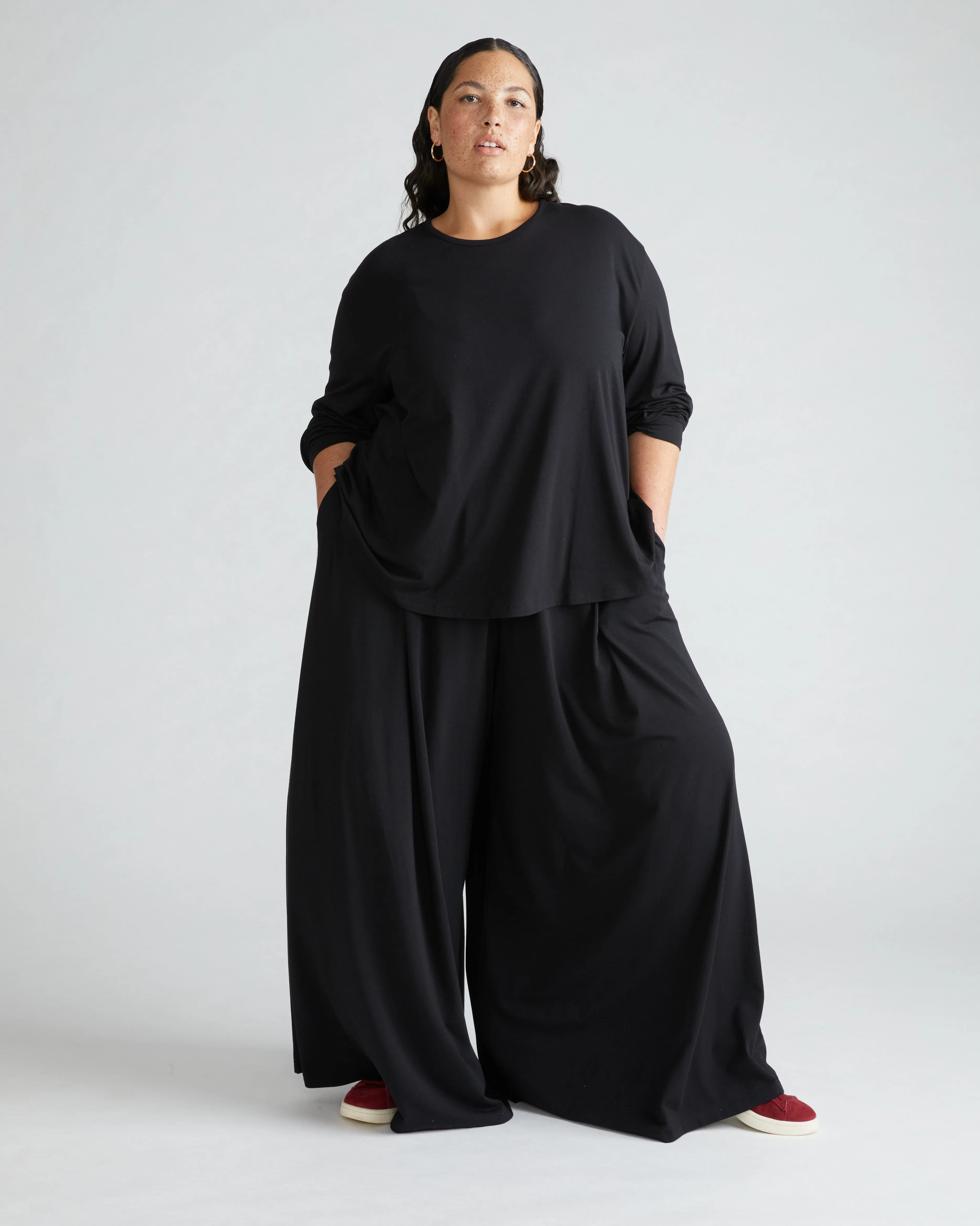 Pina Long Sleeve Lounge Tee - Black sold by Universal Standard product image thumbnail 2