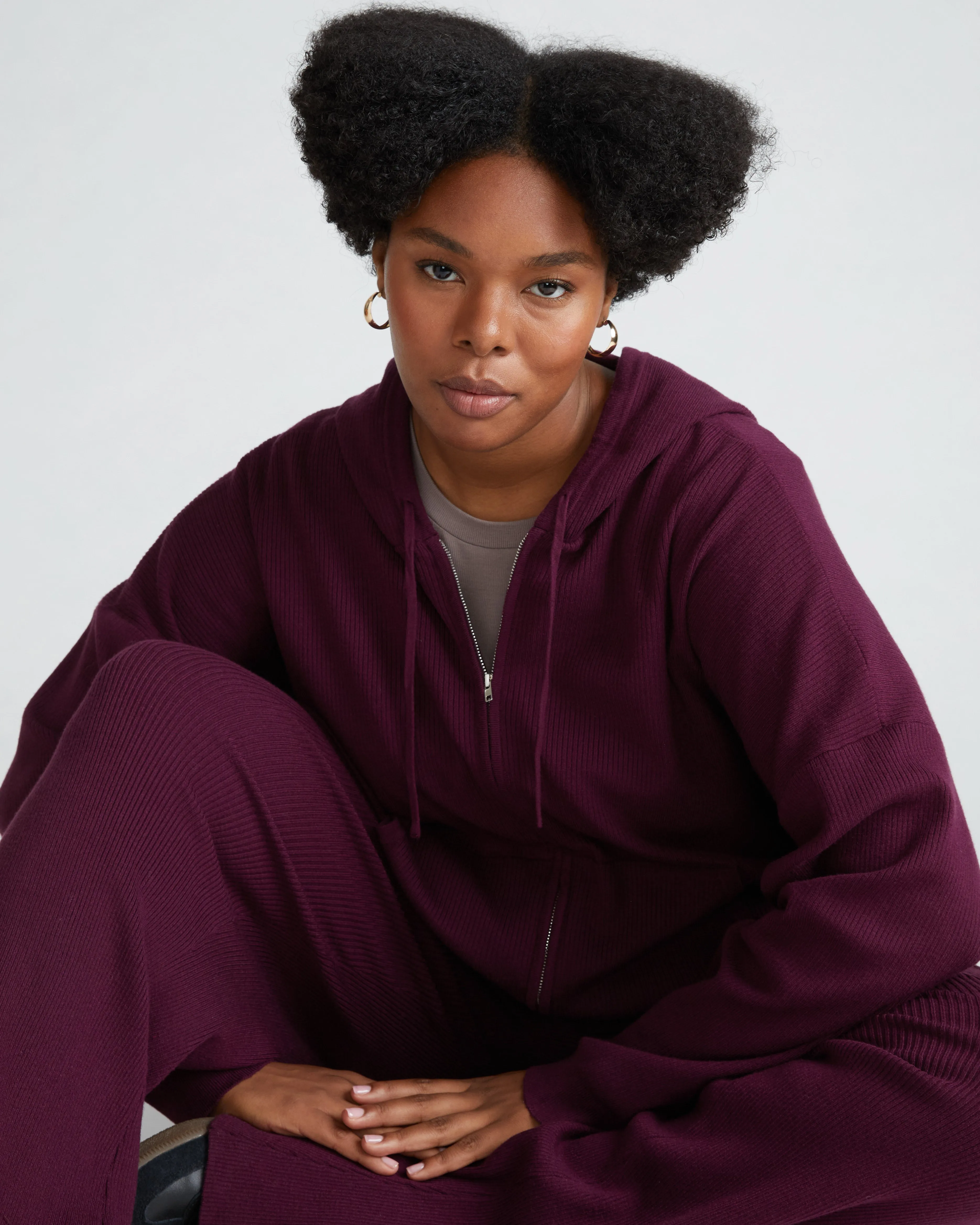 Knitted Mila Zip Hoodie - Acai sold by Universal Standard product image thumbnail 4