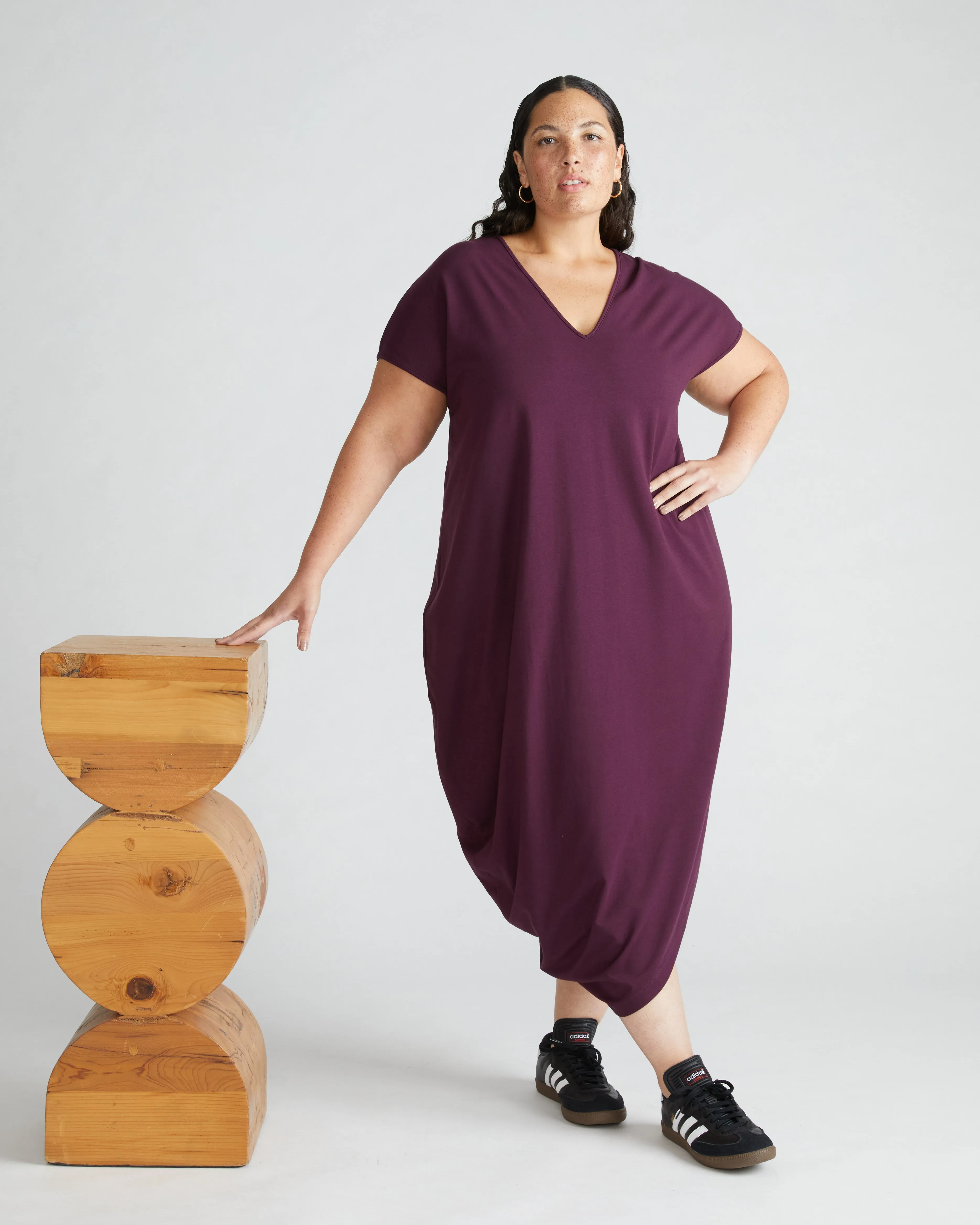 Iconic Geneva V-Neck Dress - Acai sold by Universal Standard